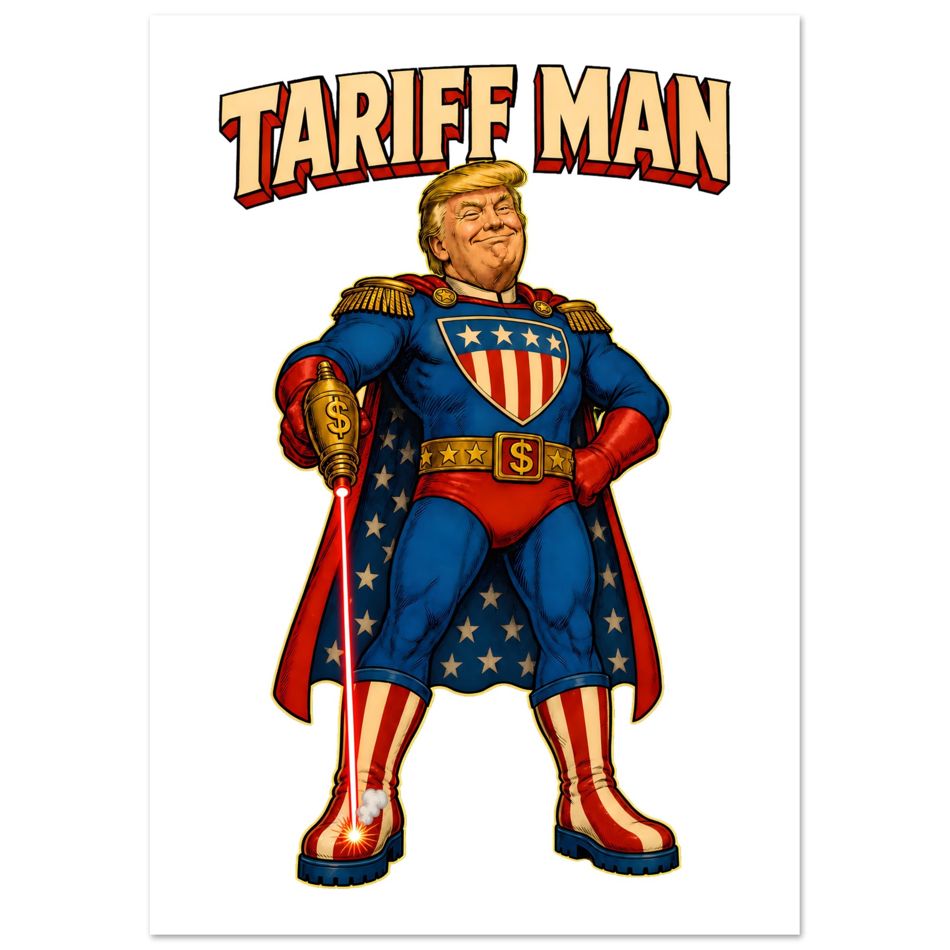 Tariff Man – Self-Shot Satire Poster — product view 2