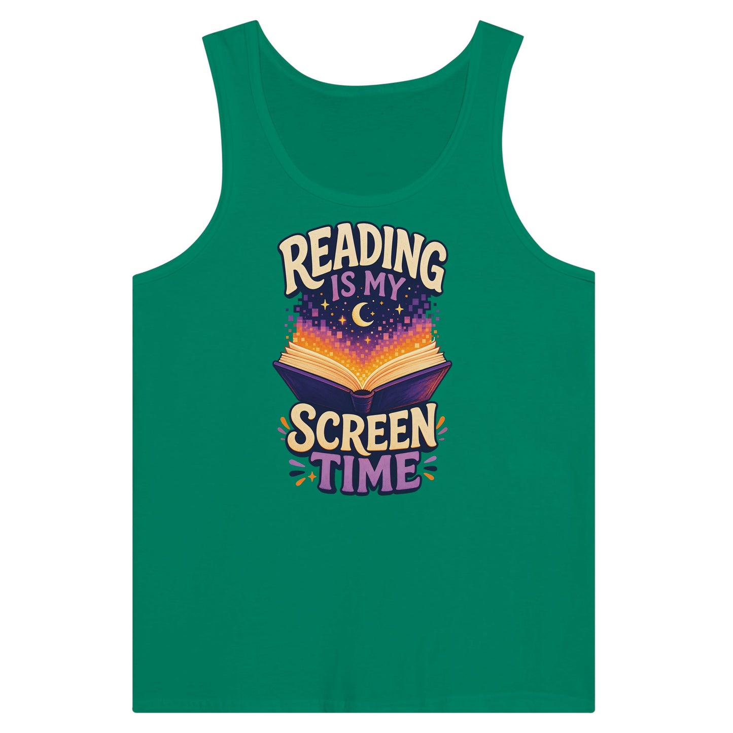 Reading Is My Screen Time Book Graphic Premium Unisex Tank Top — product view 10