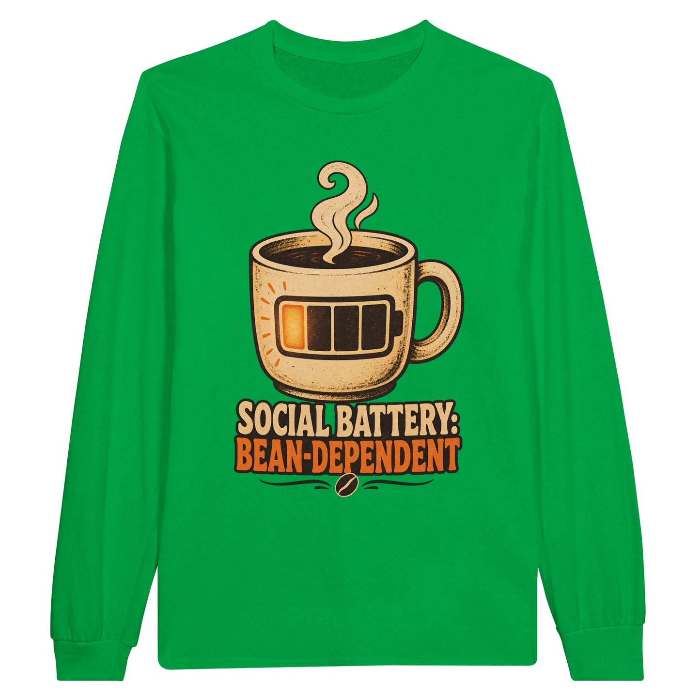 Social Battery: Bean-Dependent Graphic Long-Sleeve T-shirt — product view 12