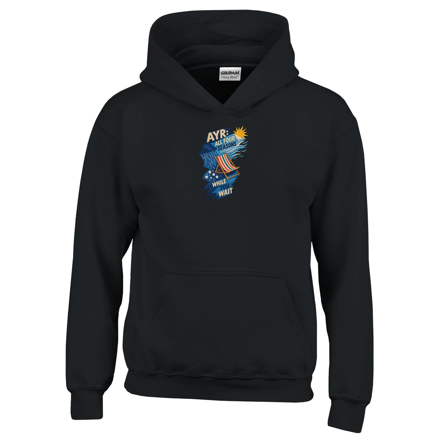 Ayr: All Four Seasons While You Wait Kids' Hoodie — product view 3