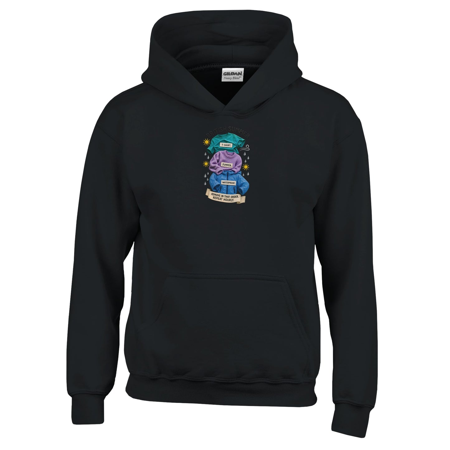 British Summer: Repeat Layers Hourly Kids' Hoodie — product view 3