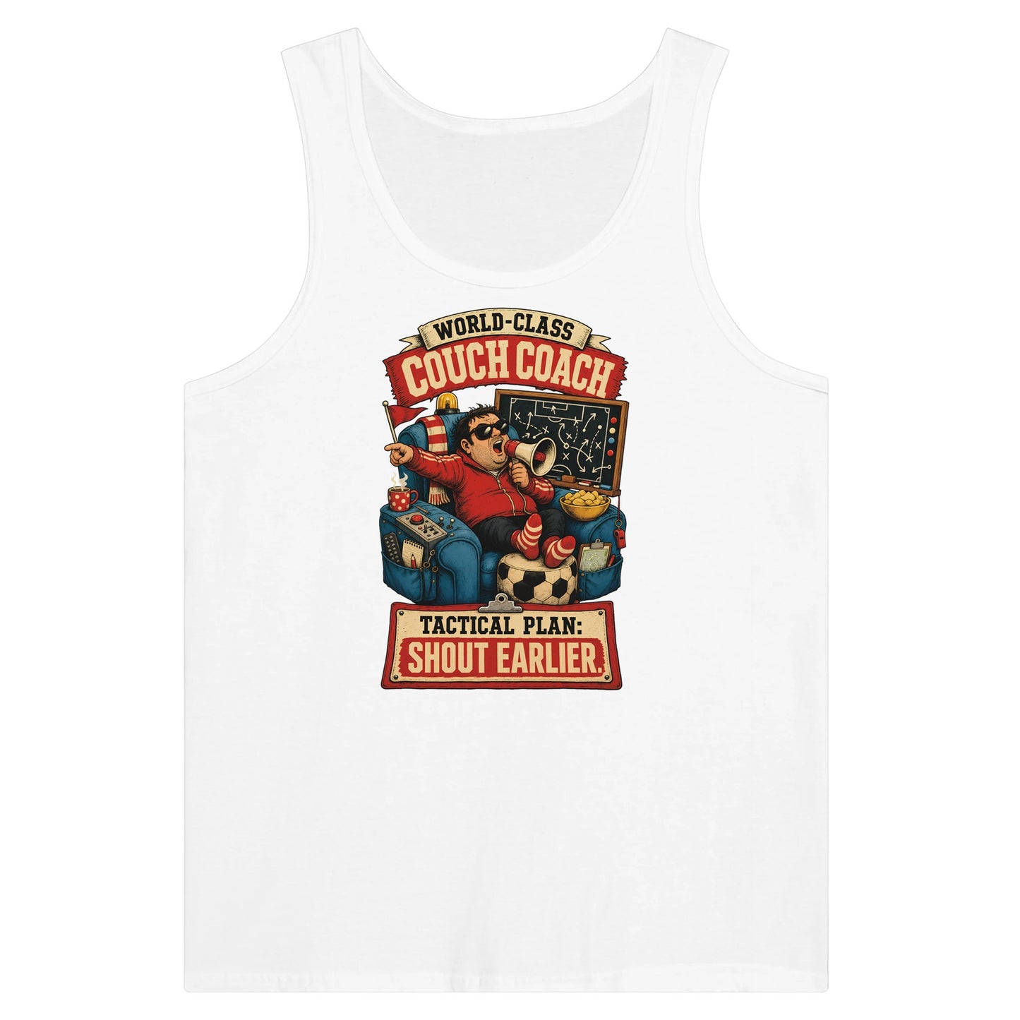 World-Class Couch Coach Premium Unisex Tank Top — product view 1