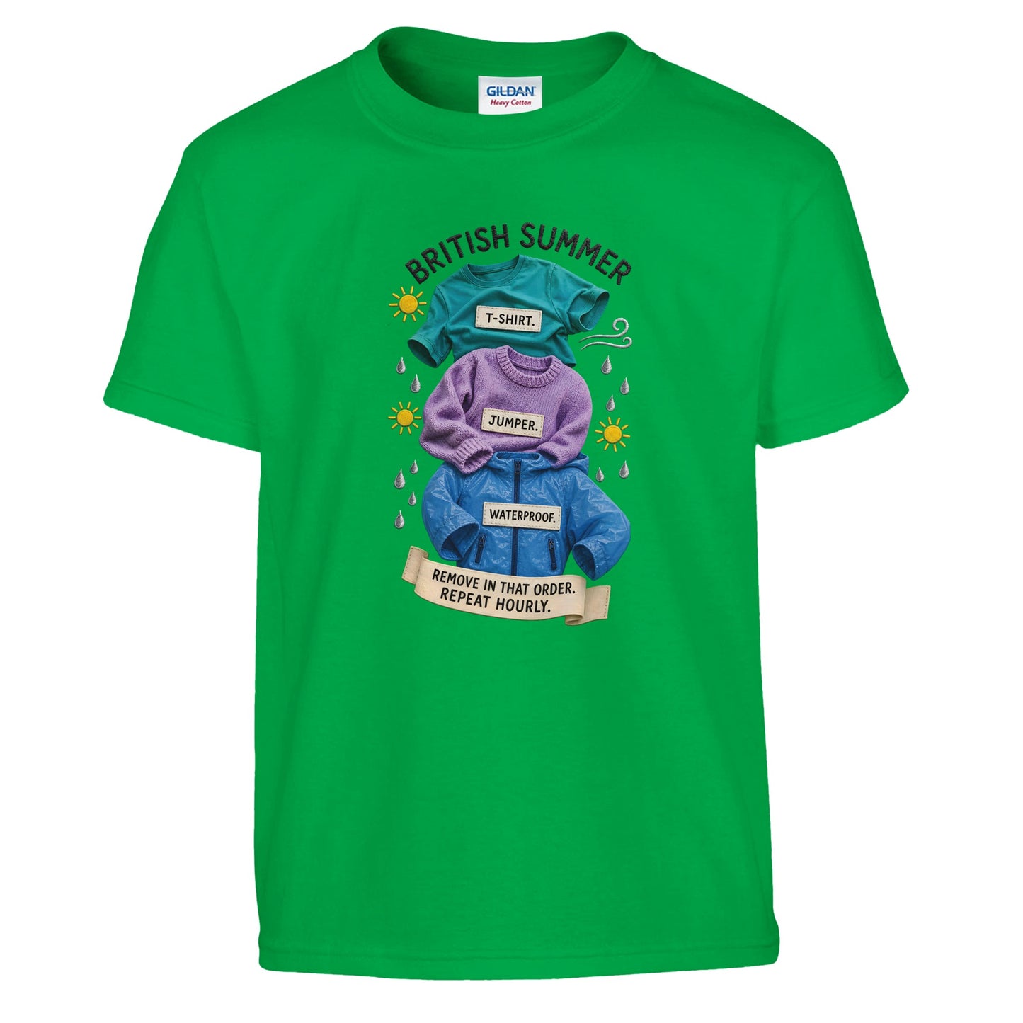 British Summer: Repeat Layers Hourly Kids' T-shirt — product view 8