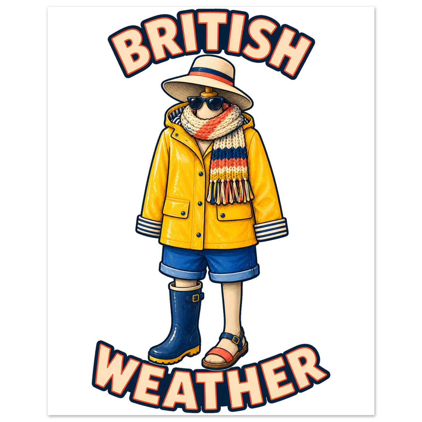 British Weather All-Weather Outfit Aluminium Print — product view 2