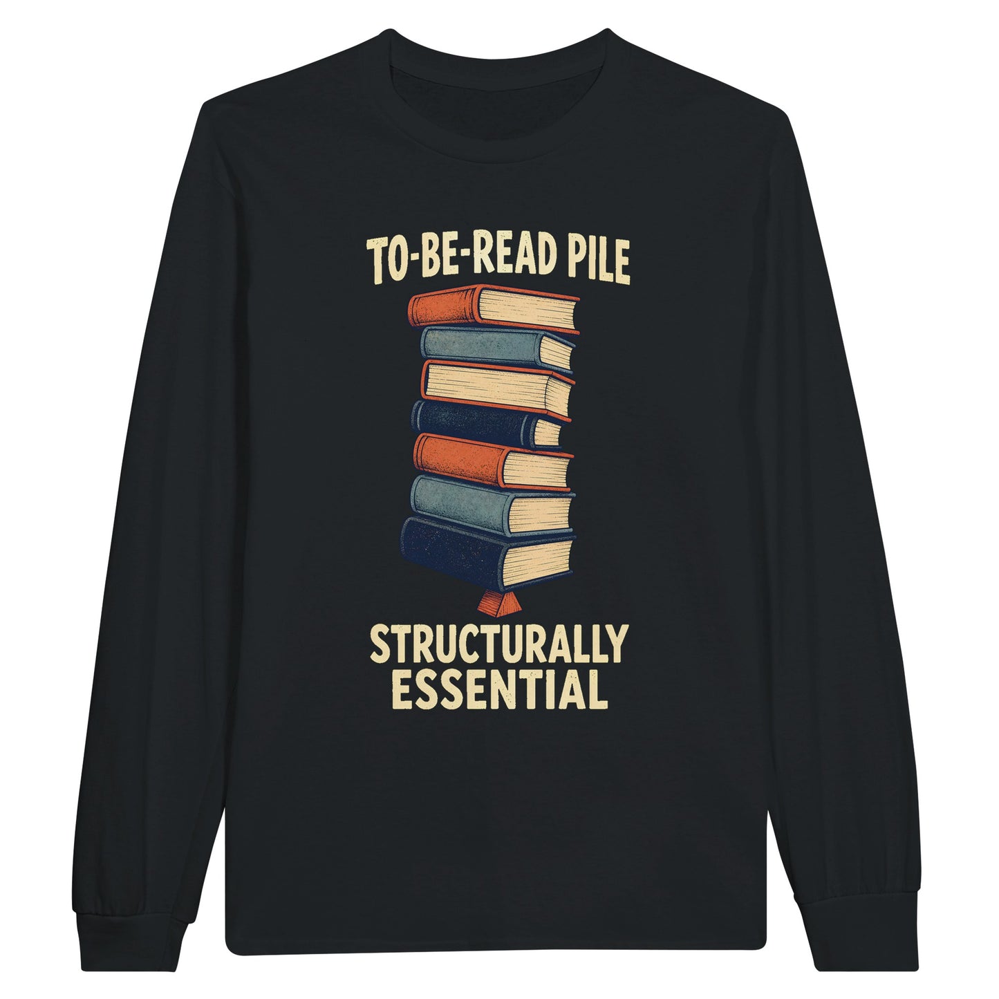 To-Be-Read Pile: Structurally Essential Book Graphic Long-Sleeve T-shirt — product view 7