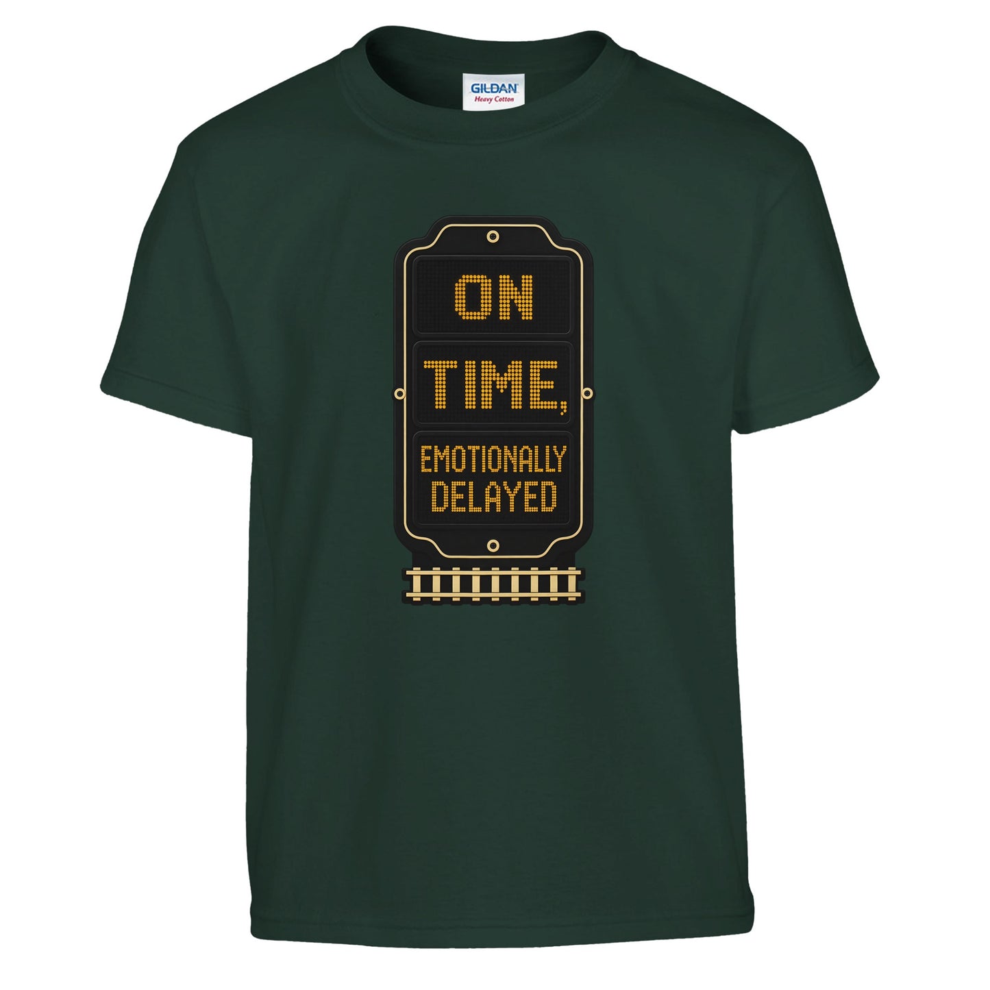On Time, Emotionally Delayed Rail Graphic Kids' T-shirt — product view 13
