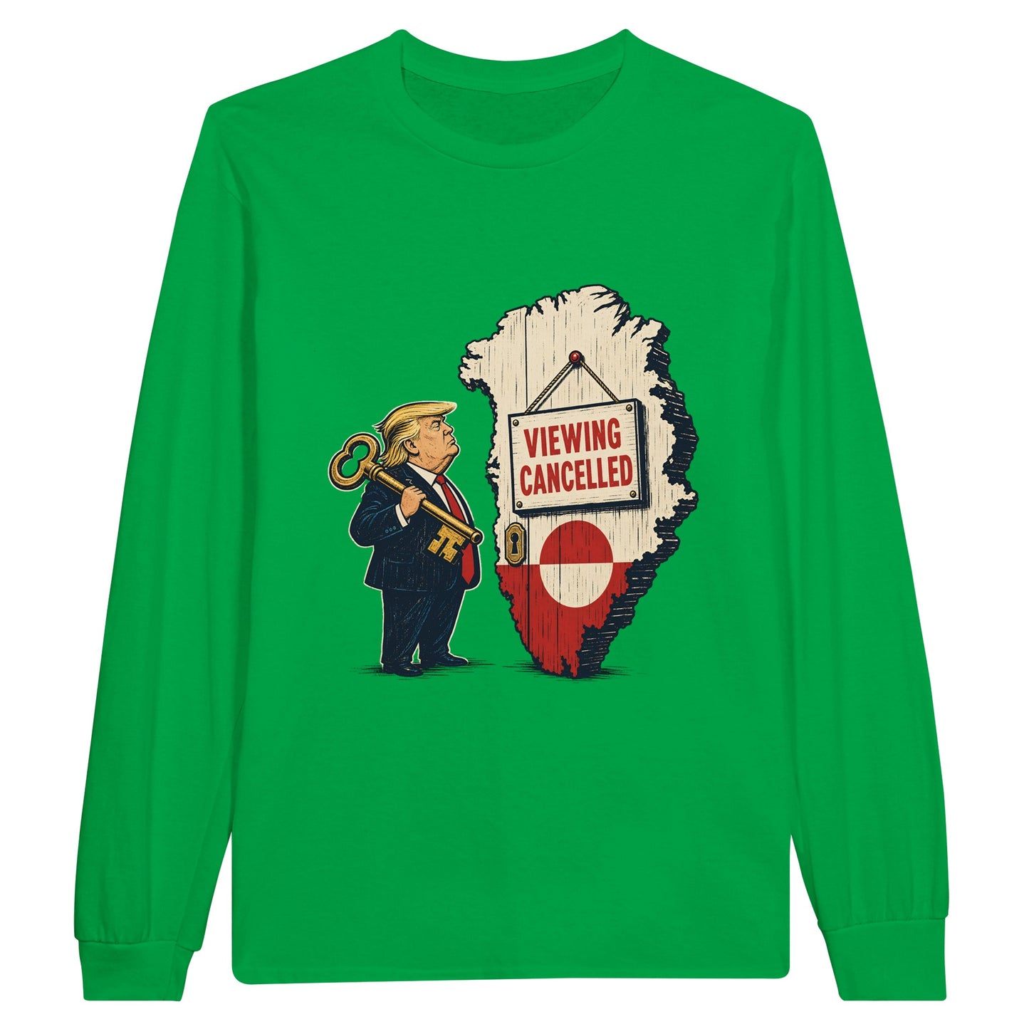 Viewing Cancelled — Greenland Political Satire Long-Sleeve T-shirt — product view 12