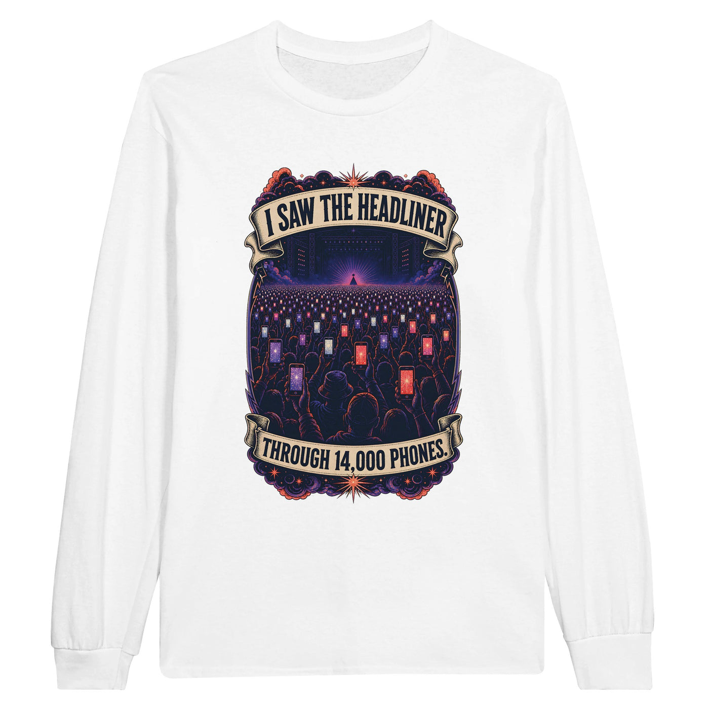 The Headliner Through 14,000 Phones Long-Sleeve T-shirt