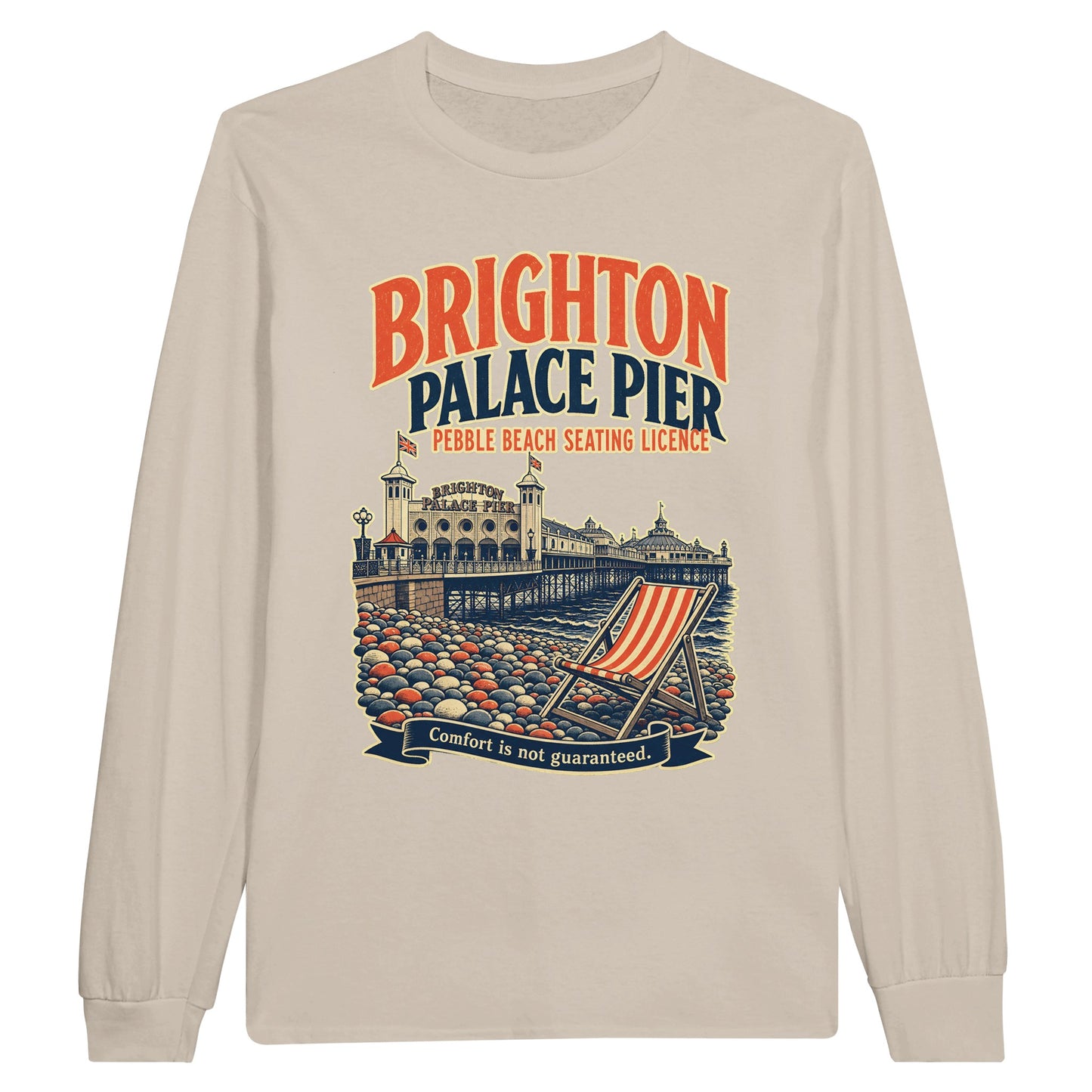 Brighton Pebble Beach Seating Licence Long-Sleeve T-shirt — product view 3