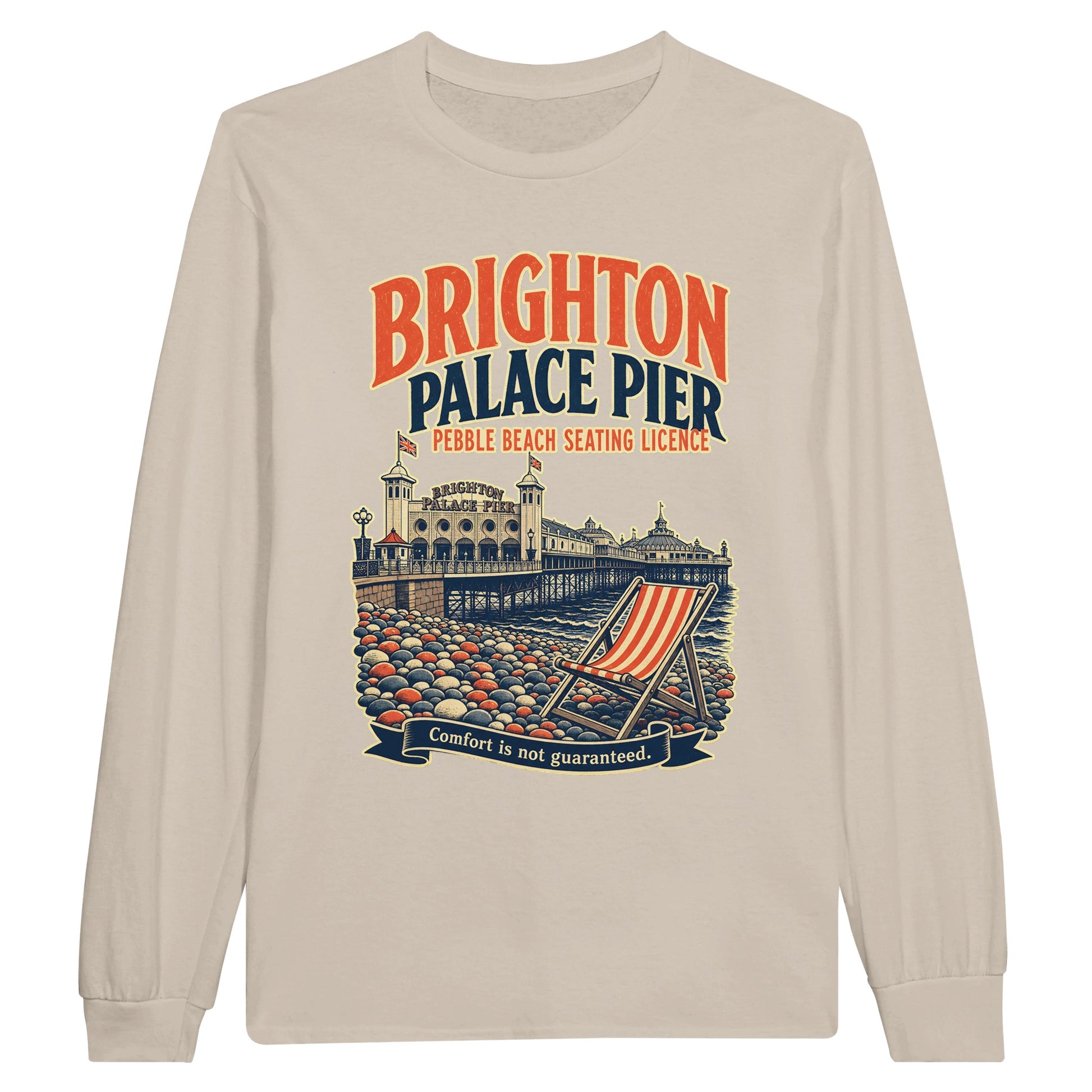 Brighton Pebble Beach Seating Licence Long-Sleeve T-shirt — product view 3