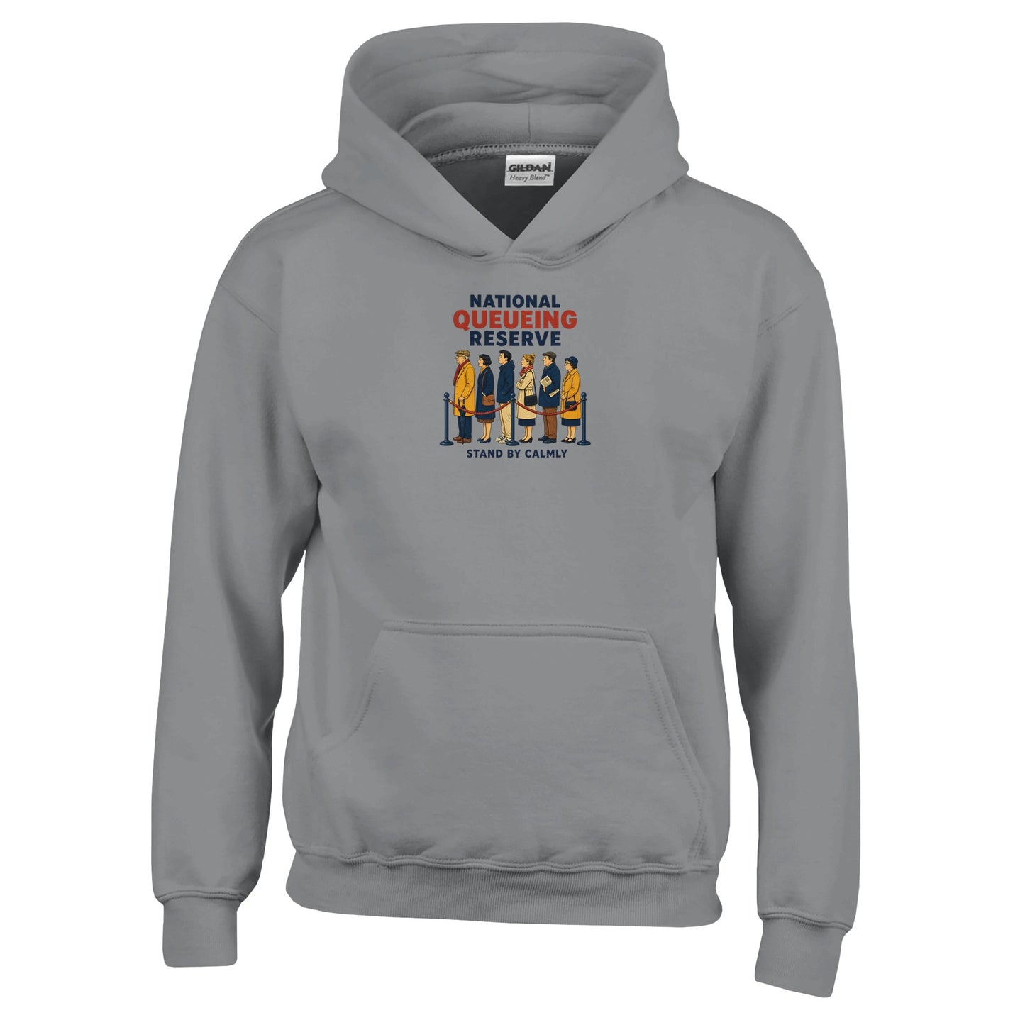 National Queueing Reserve – British Queue Graphic Kids' Hoodie — product view 13