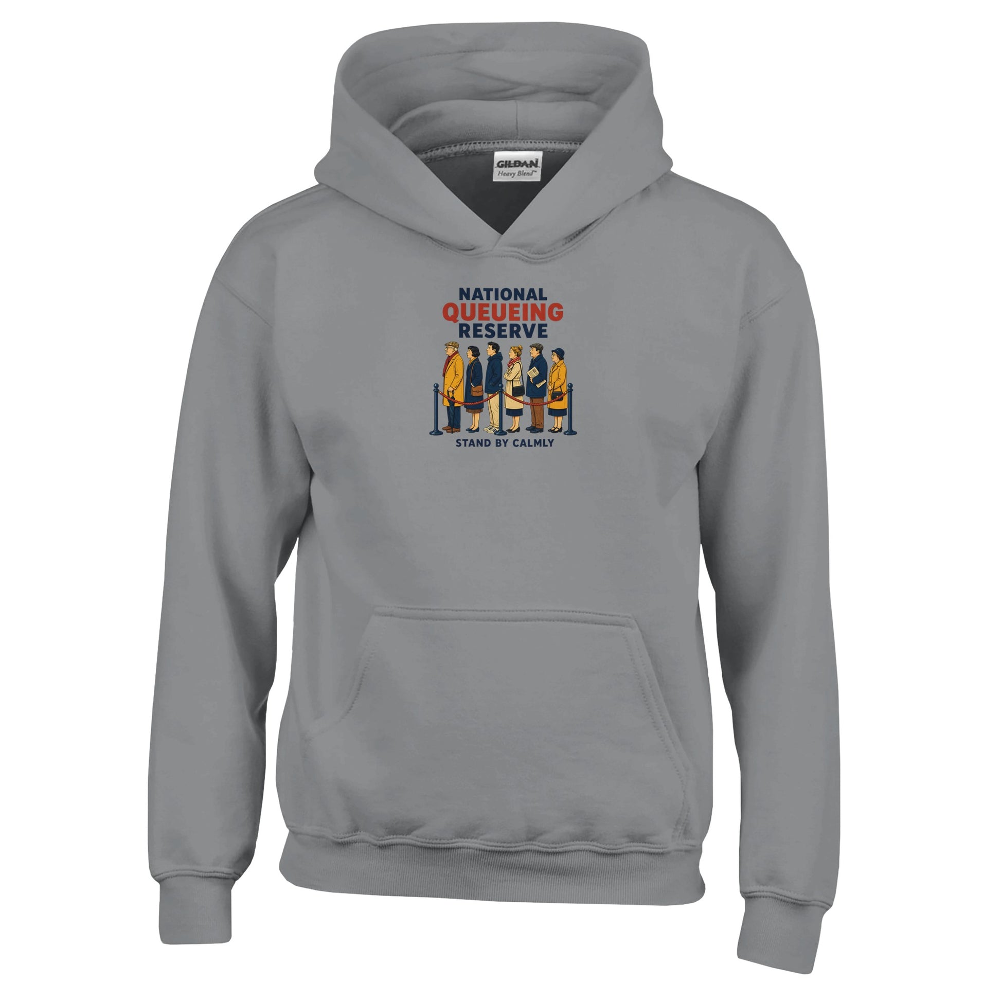 National Queueing Reserve – British Queue Graphic Kids' Hoodie — product view 13