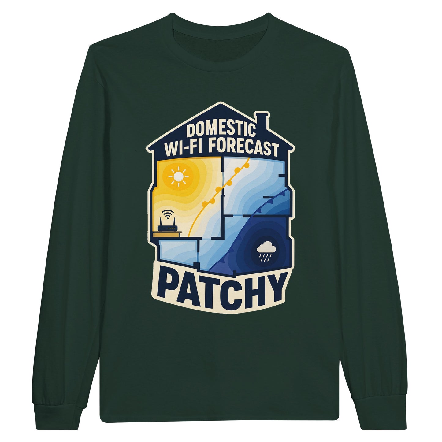 Domestic Wi-Fi Forecast Patchy Long-Sleeve T-shirt — product view 5