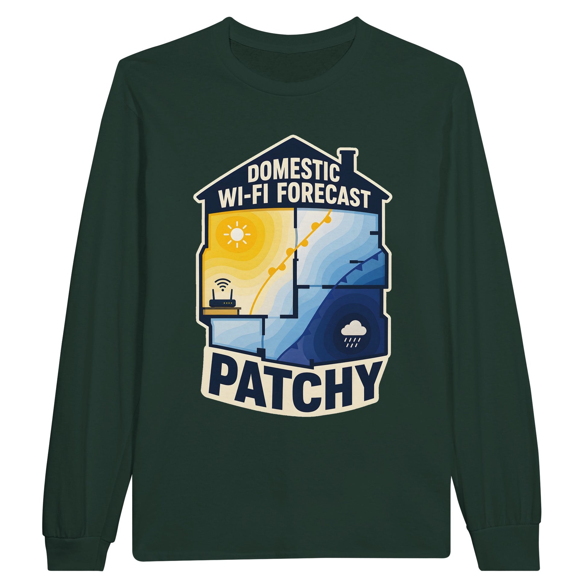 Domestic Wi-Fi Forecast Patchy Long-Sleeve T-shirt — product view 5