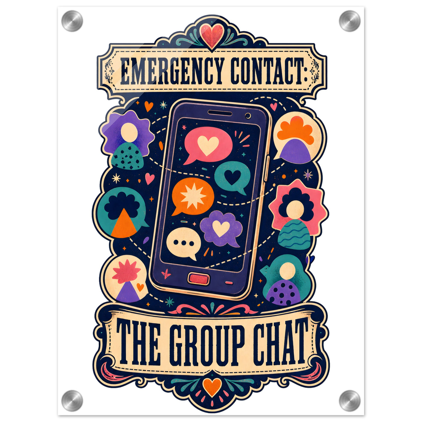 Emergency Contact — The Group Chat Acrylic Print