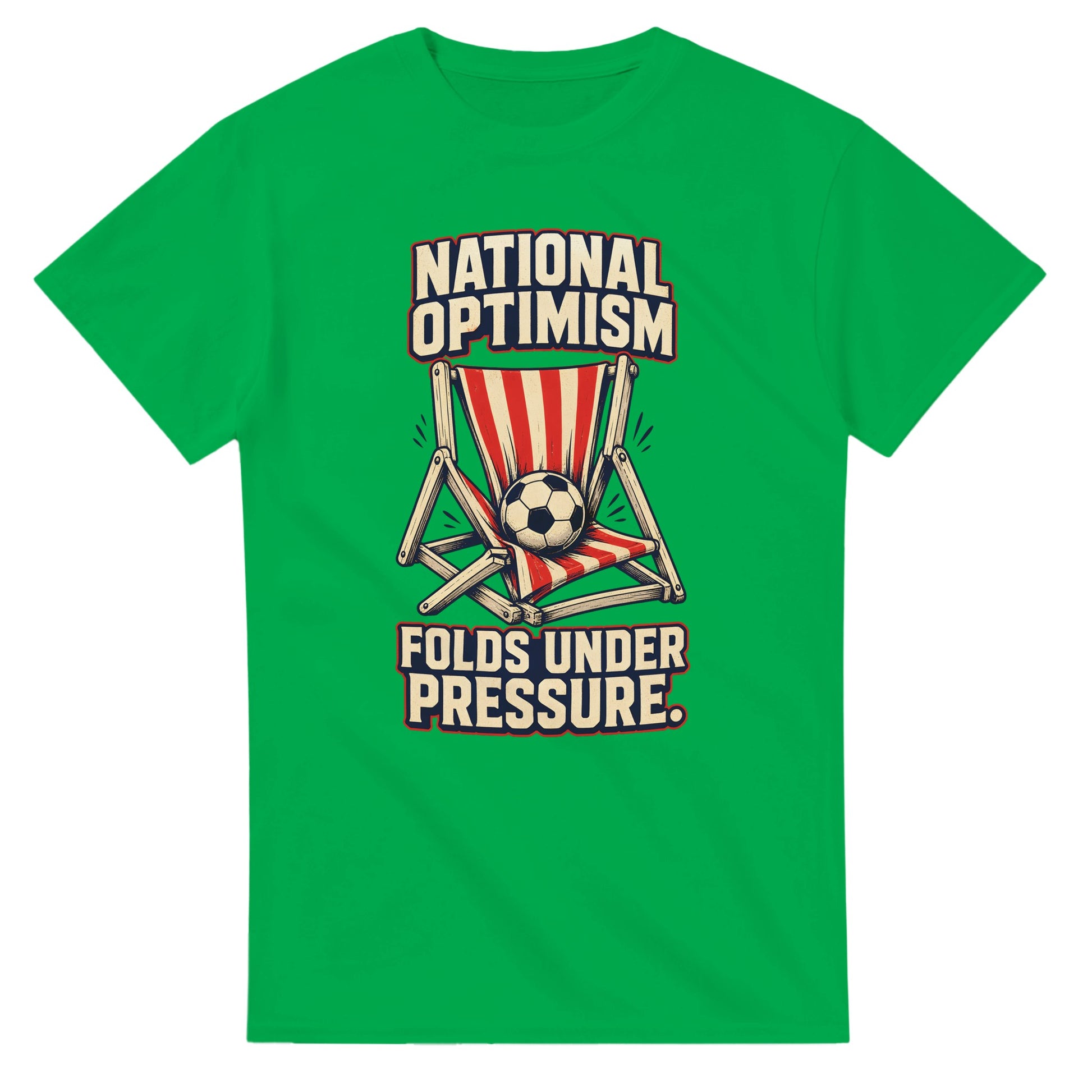 National Optimism Folds Under Pressure Football T-shirt — product view 11