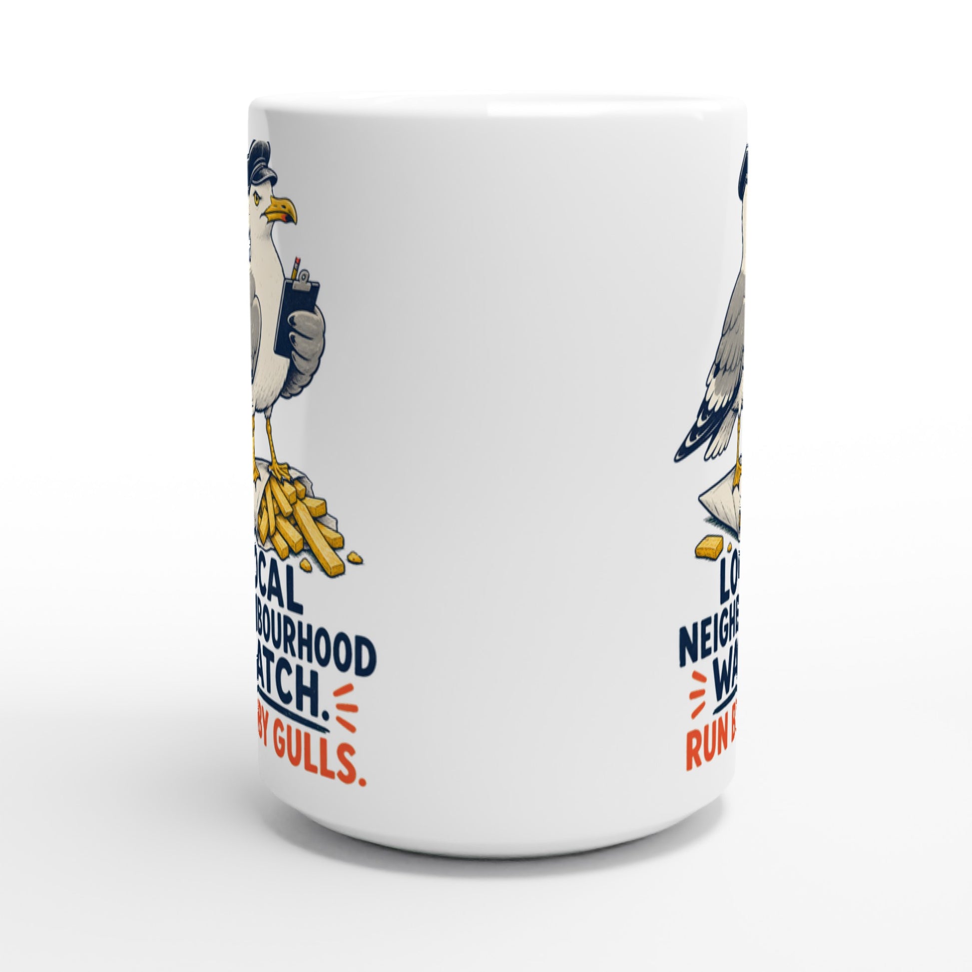 Local Neighbourhood Watch: Run by Gulls Large Mug — product view 2