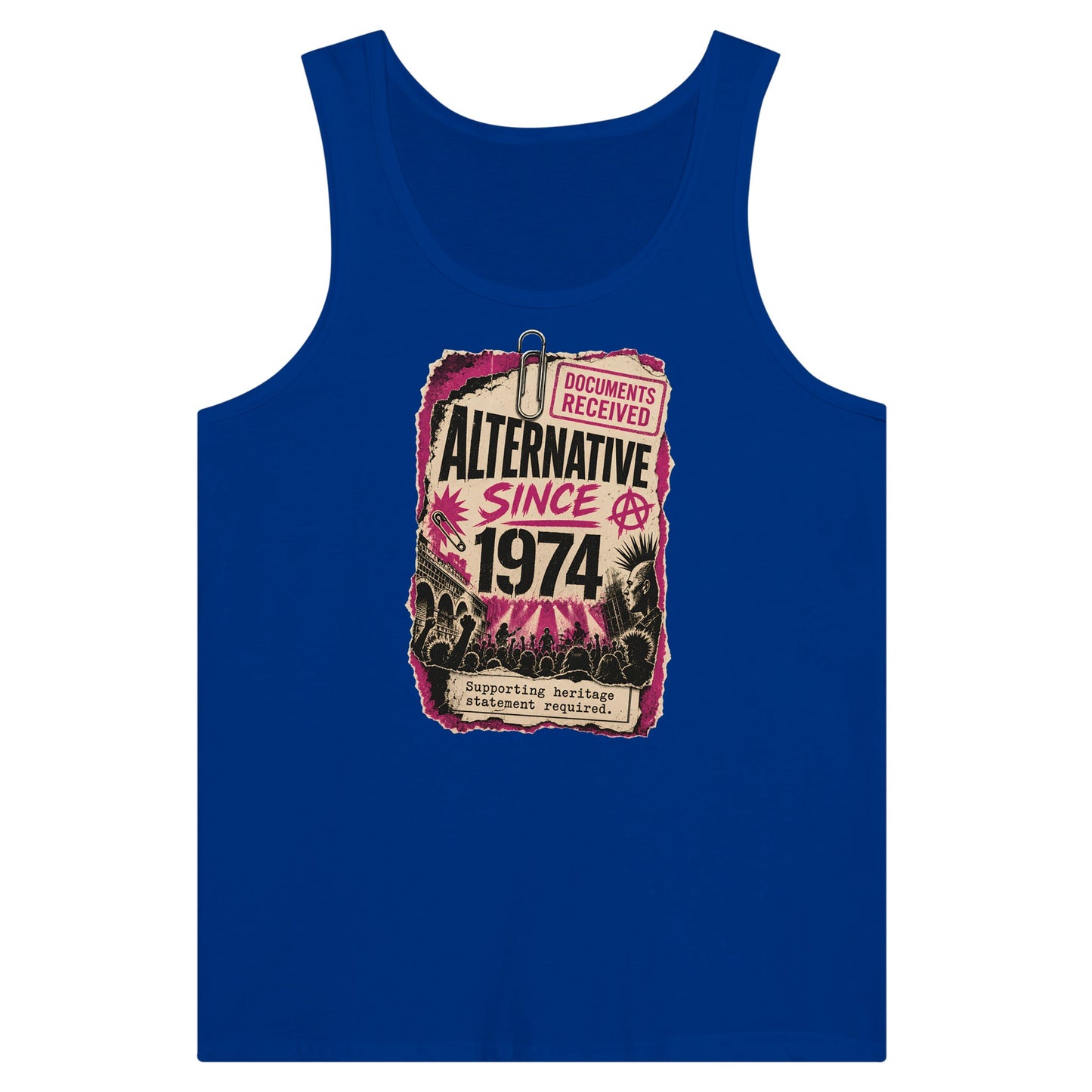 Camden Alternative Since 1974 — Illustrated Premium Unisex Tank Top — product view 3