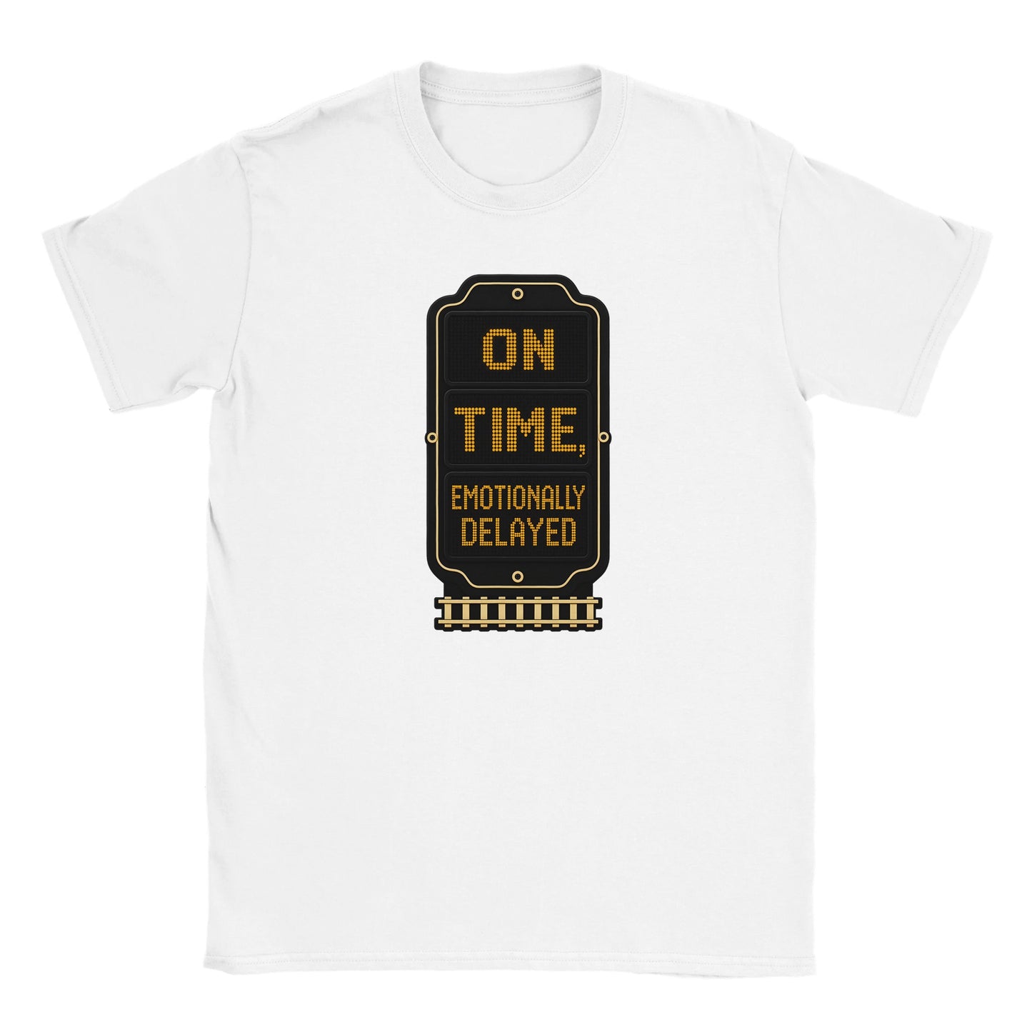 On Time, Emotionally Delayed Rail Graphic Kids' T-shirt — product view 15