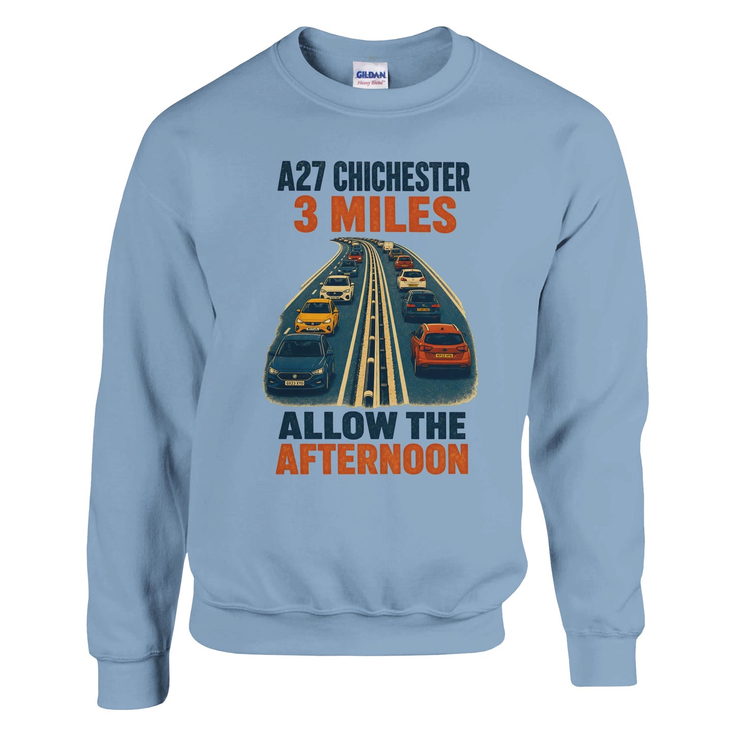 A27 Chichester – 3 Miles, Allow the Afternoon Sweatshirt — product view 10