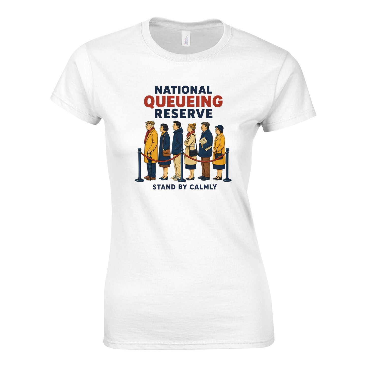 National Queueing Reserve – British Queue Graphic Women's T-shirt — product view 1