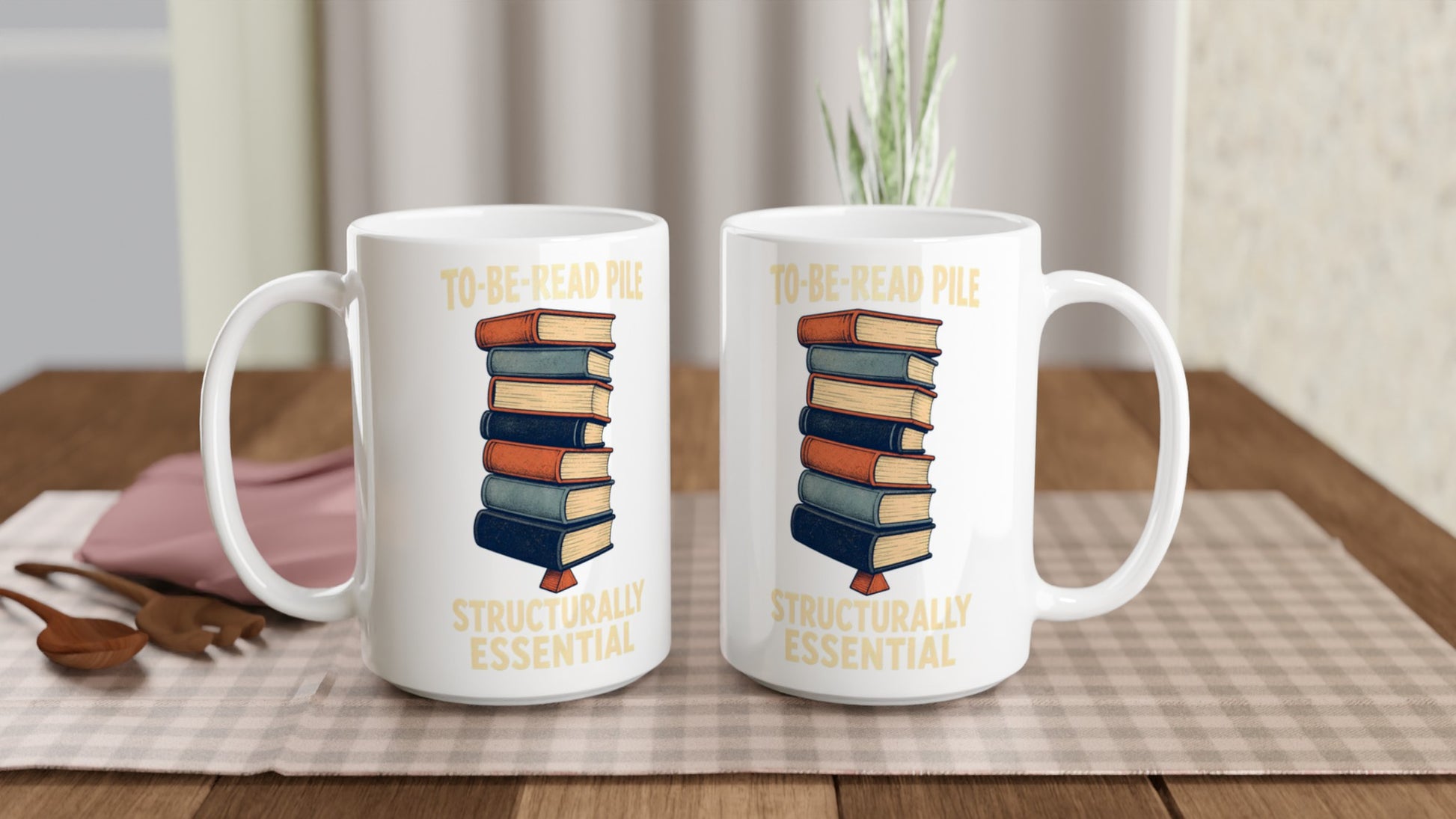 To-Be-Read Pile: Structurally Essential Book Graphic Large Mug — product view 5