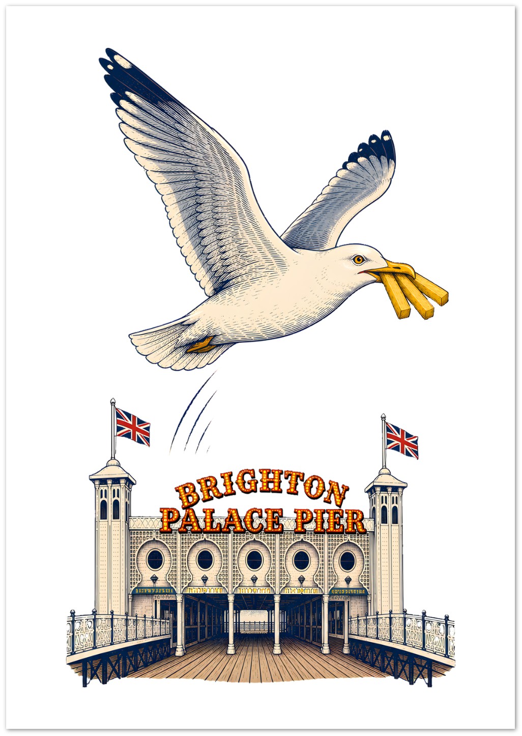 Brighton Palace Pier Chip Heist Greeting Card Pack — product view 2