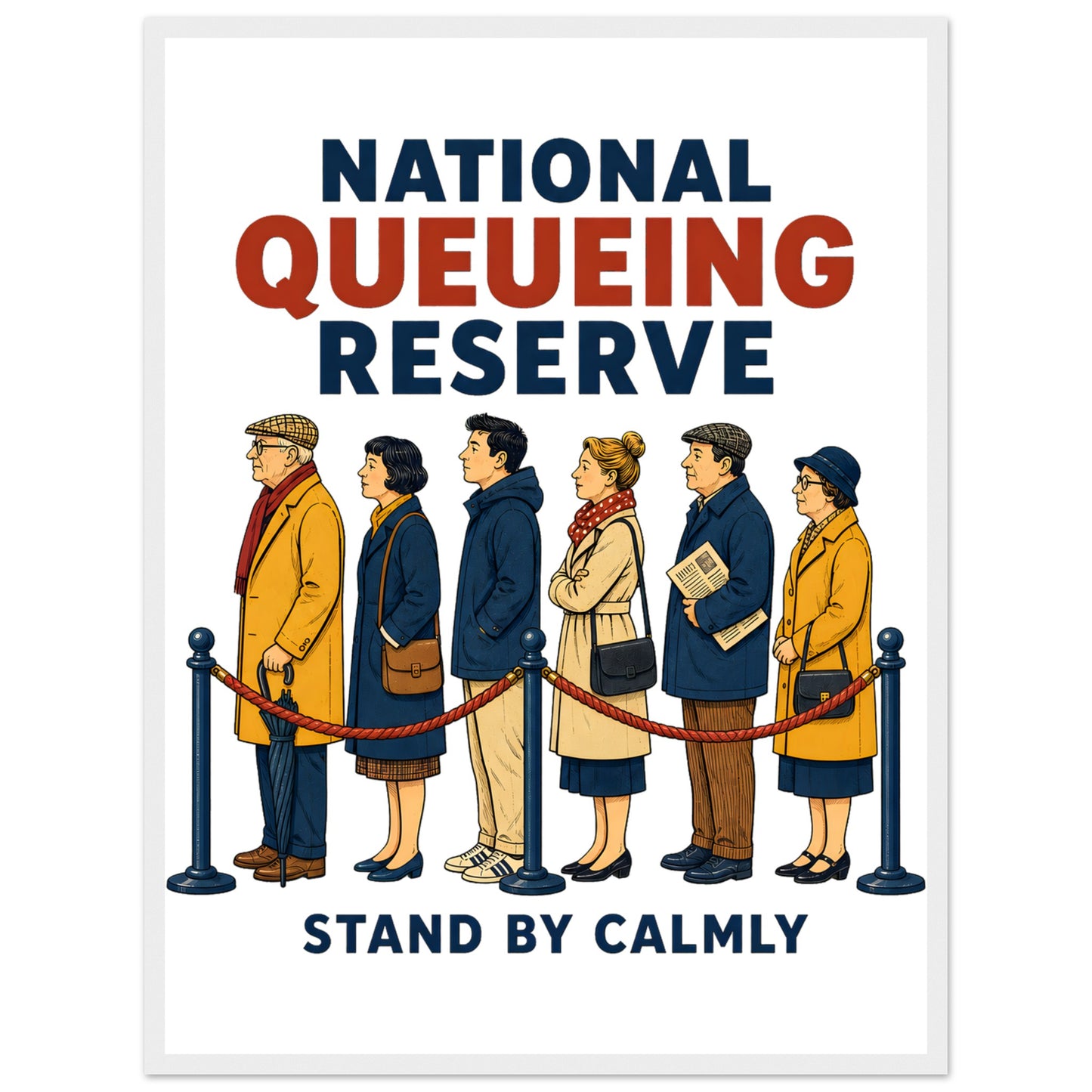 National Queueing Reserve – British Queue Graphic Framed Wall Art — product view 2