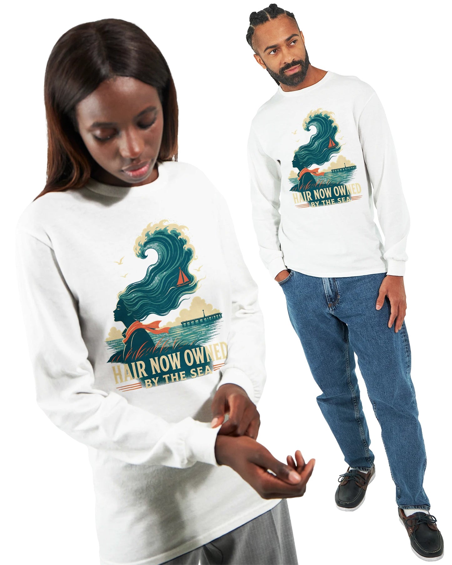 Hair Now Owned by the Sea Long-Sleeve T-shirt — product view 15