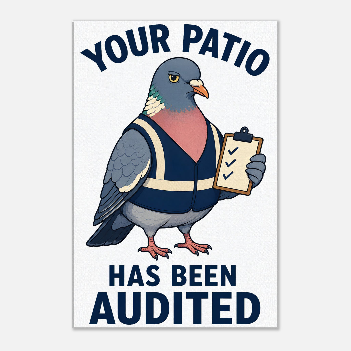 Your Patio Has Been Audited Pigeon Graphic Canvas