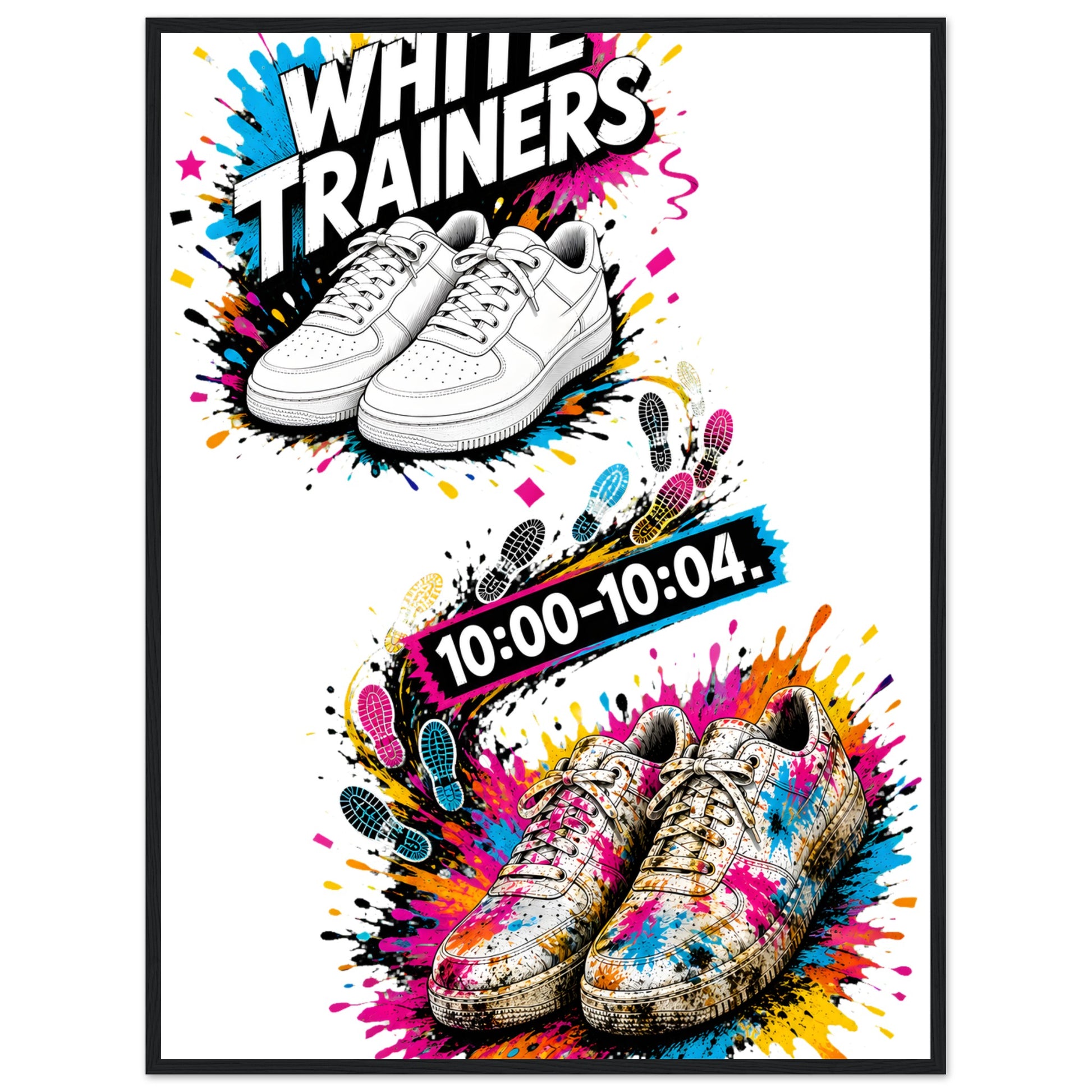 White Trainers: 10:00–10:04 Framed Wall Art — product view 8