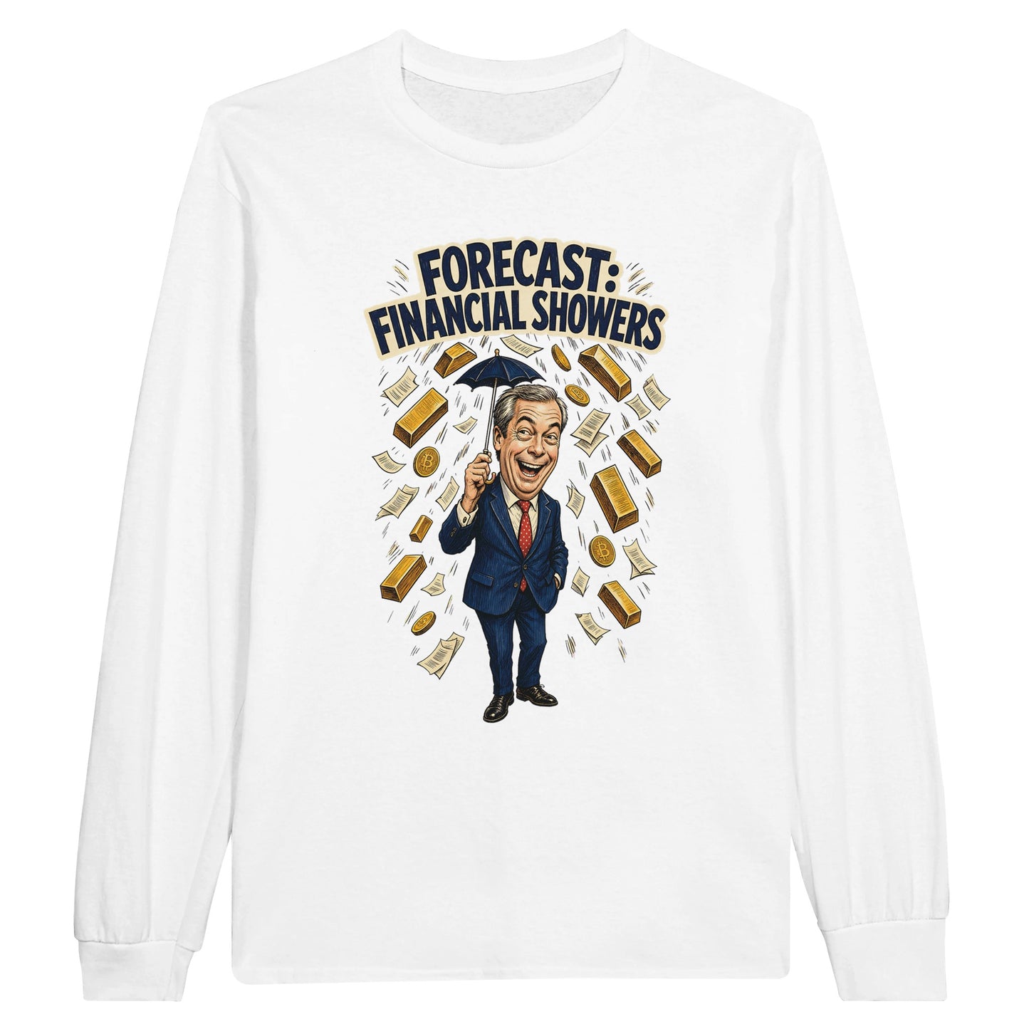Forecast: Financial Showers Long-Sleeve T-shirt — product view 1