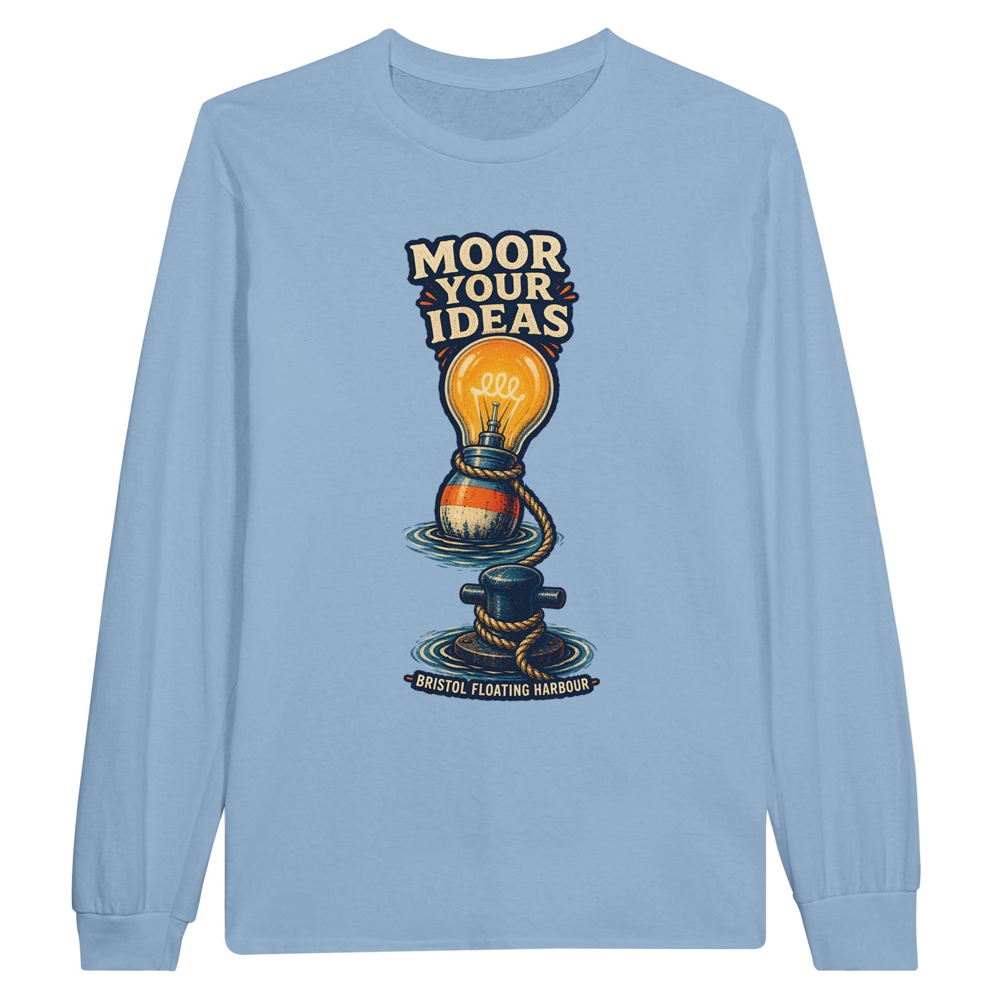 Moor Your Ideas – Bristol Floating Harbour Long-Sleeve T-shirt — product view 2