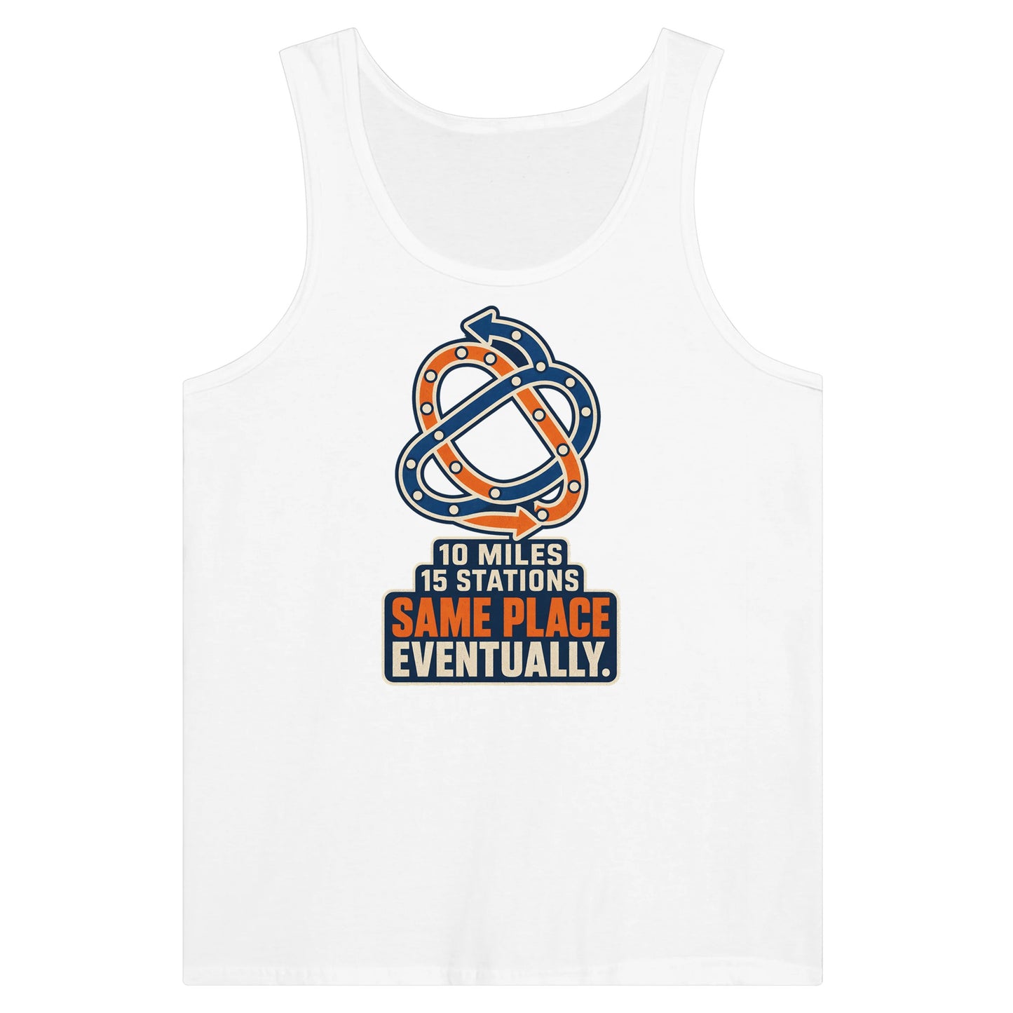 Glasgow Same Place Eventually Premium Unisex Tank Top — product view 1