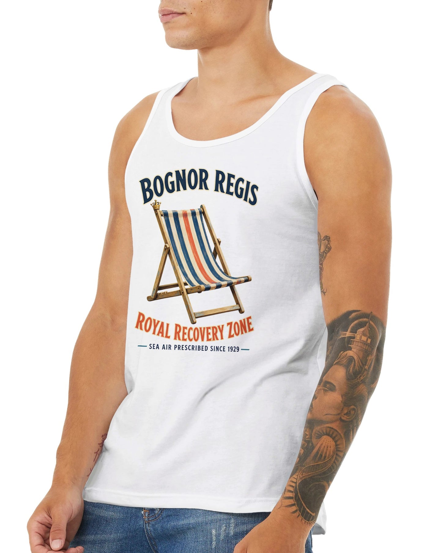 Bognor Regis Royal Recovery Zone Premium Unisex Tank Top — product view 16