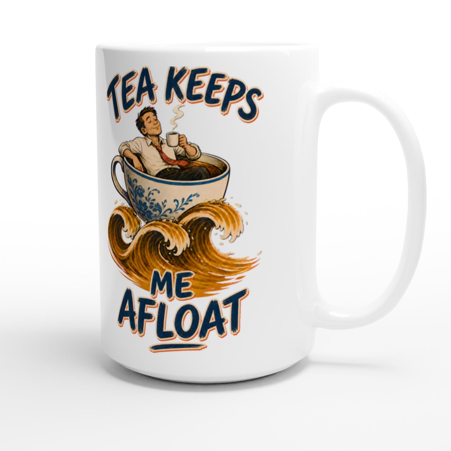 Tea Keeps Me Afloat Large Mug — product view 3