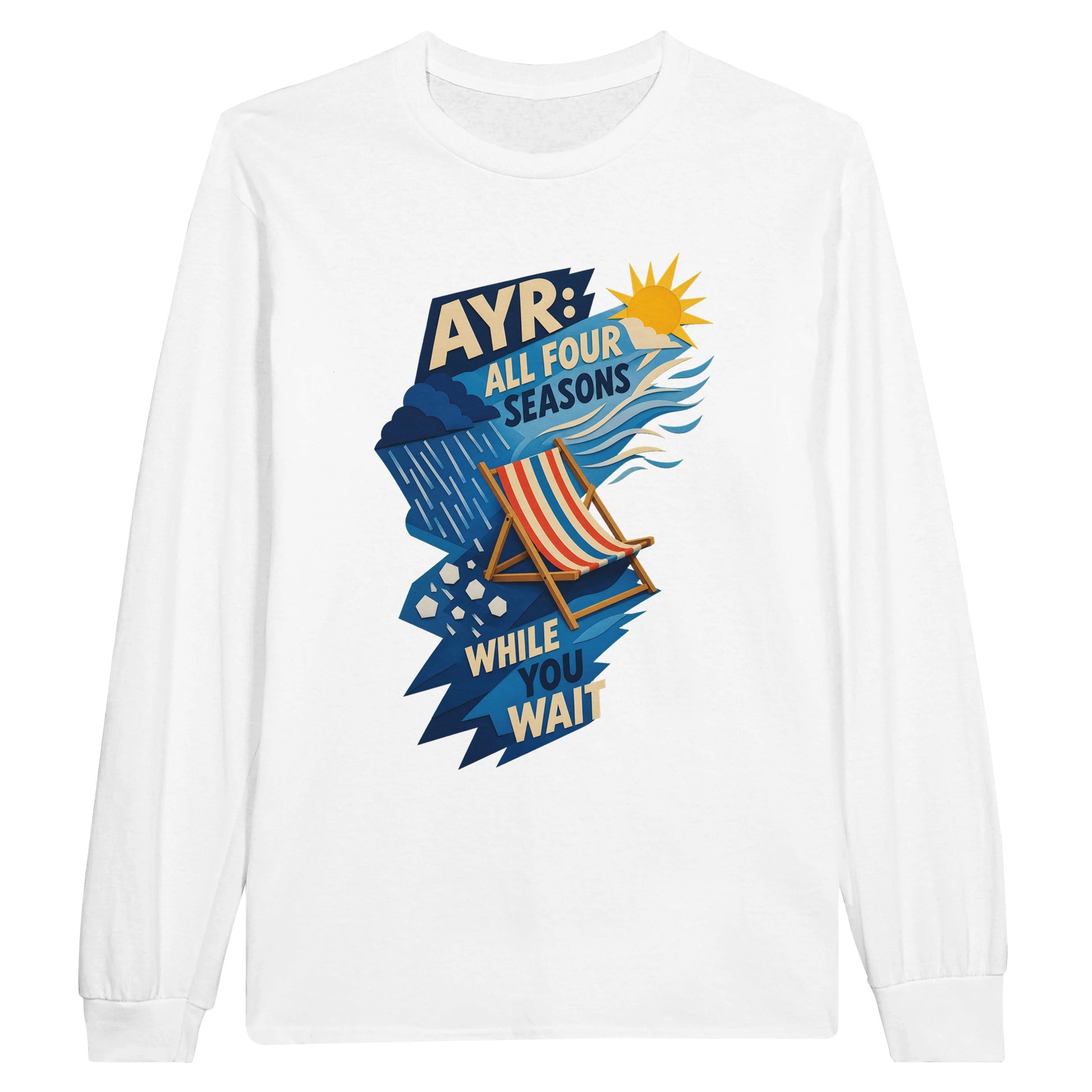 Ayr: All Four Seasons While You Wait Long-Sleeve T-shirt — product view 1