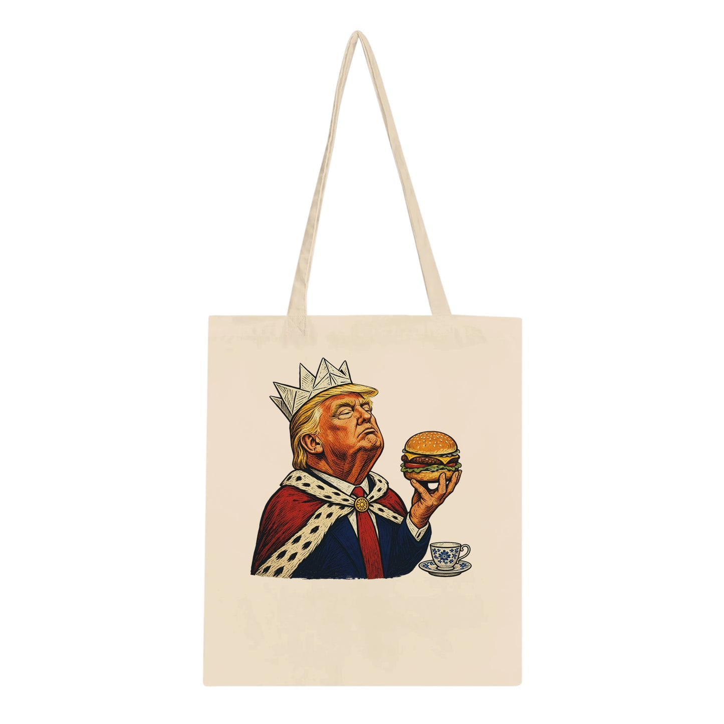 The Very Temporary Monarch — Trump Satire Tote Bag — product view 1