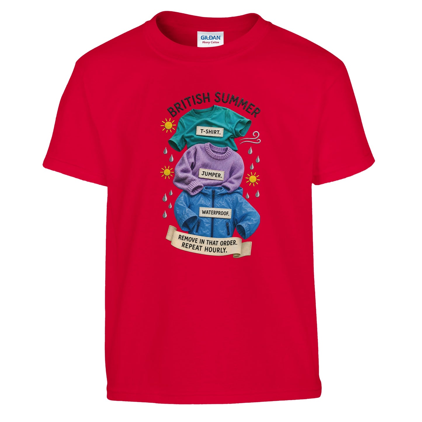British Summer: Repeat Layers Hourly Kids' T-shirt — product view 5
