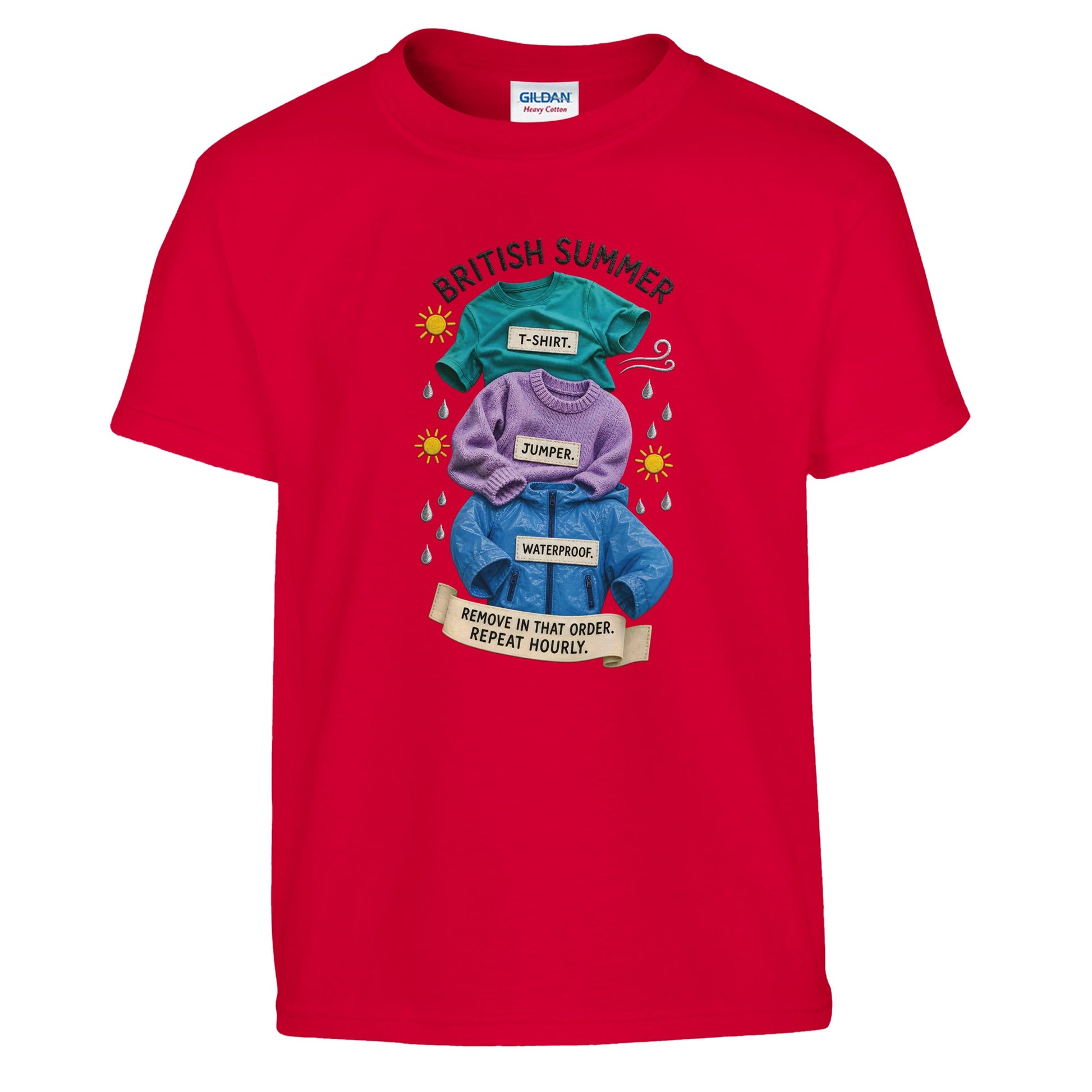 British Summer: Repeat Layers Hourly Kids' T-shirt — product view 5