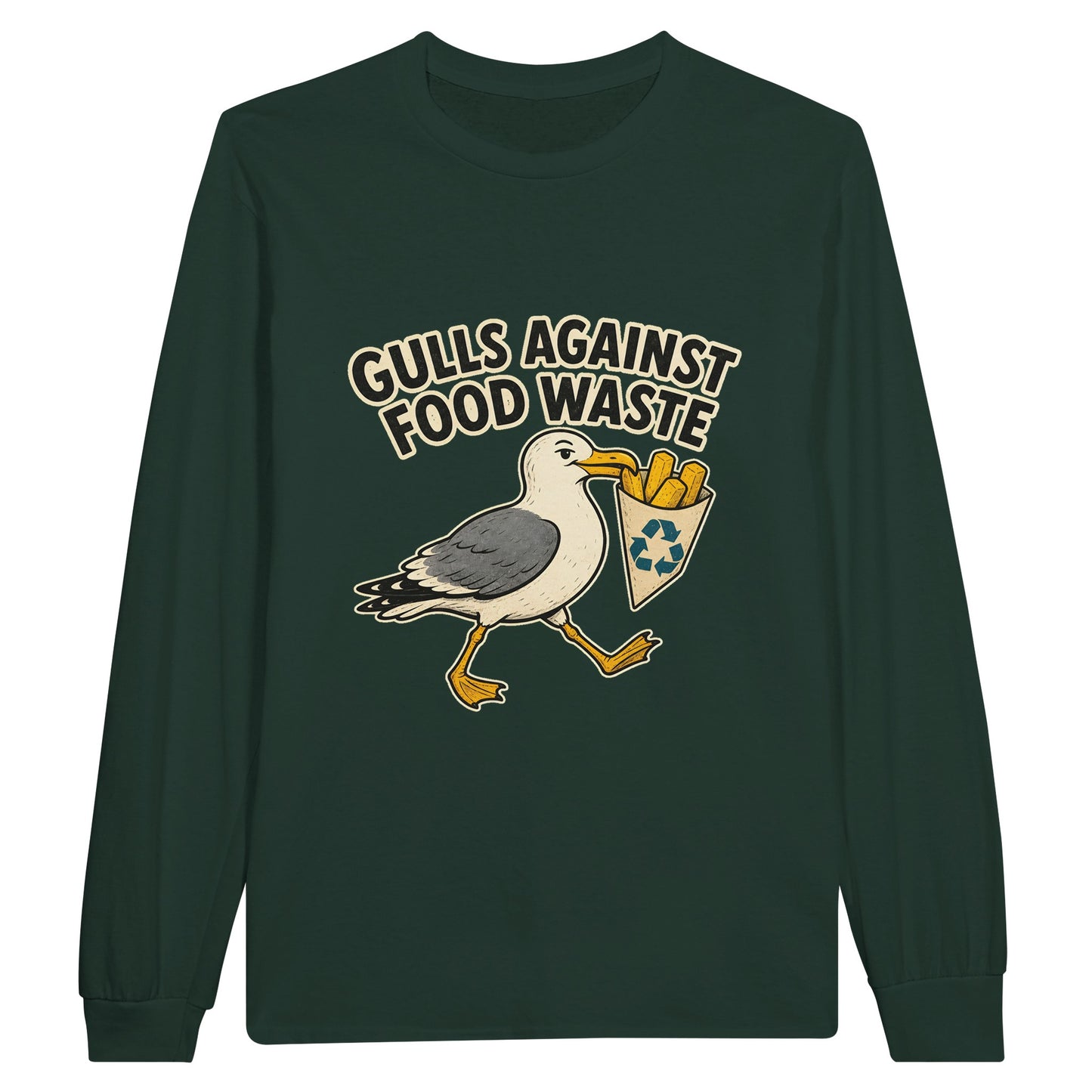 Gulls Against Food Waste Graphic Long-Sleeve T-shirt — product view 5