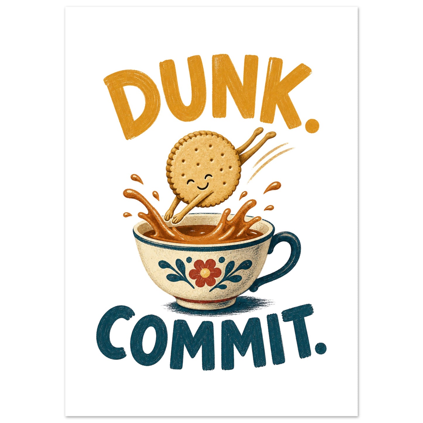 Dunk. Commit. Tea Biscuit Graphic Poster — product view 4