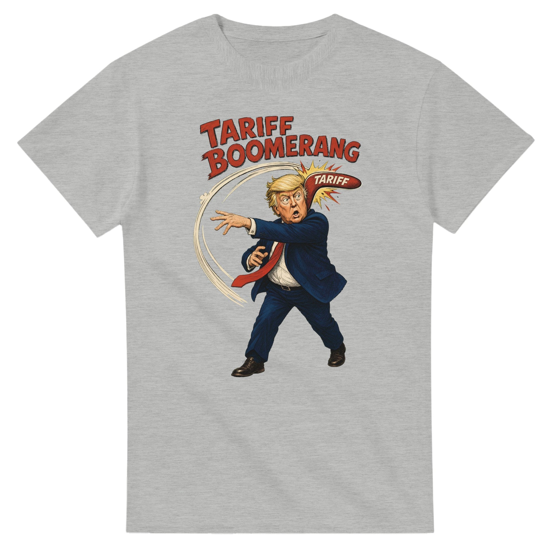 Tariff Boomerang – Trump Political Satire T-shirt — product view 6