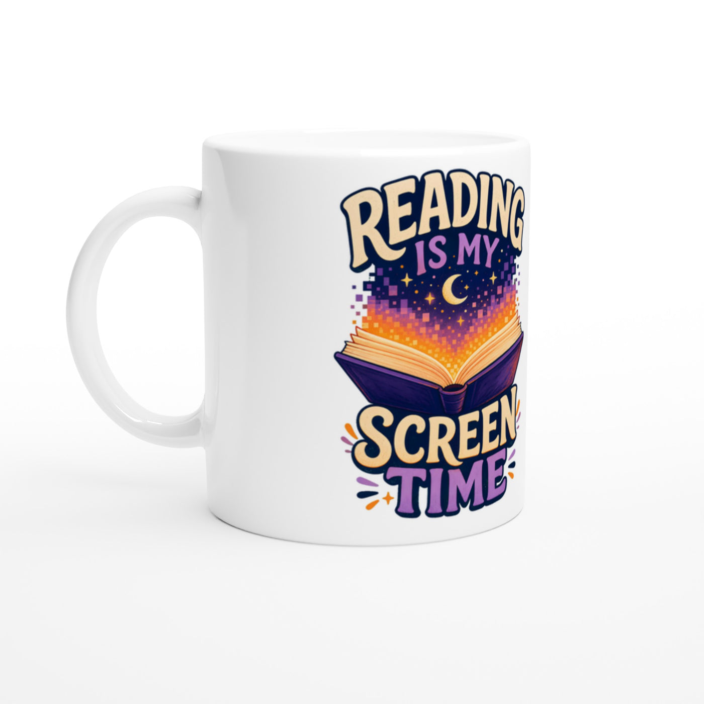 Reading Is My Screen Time Book Graphic Mug