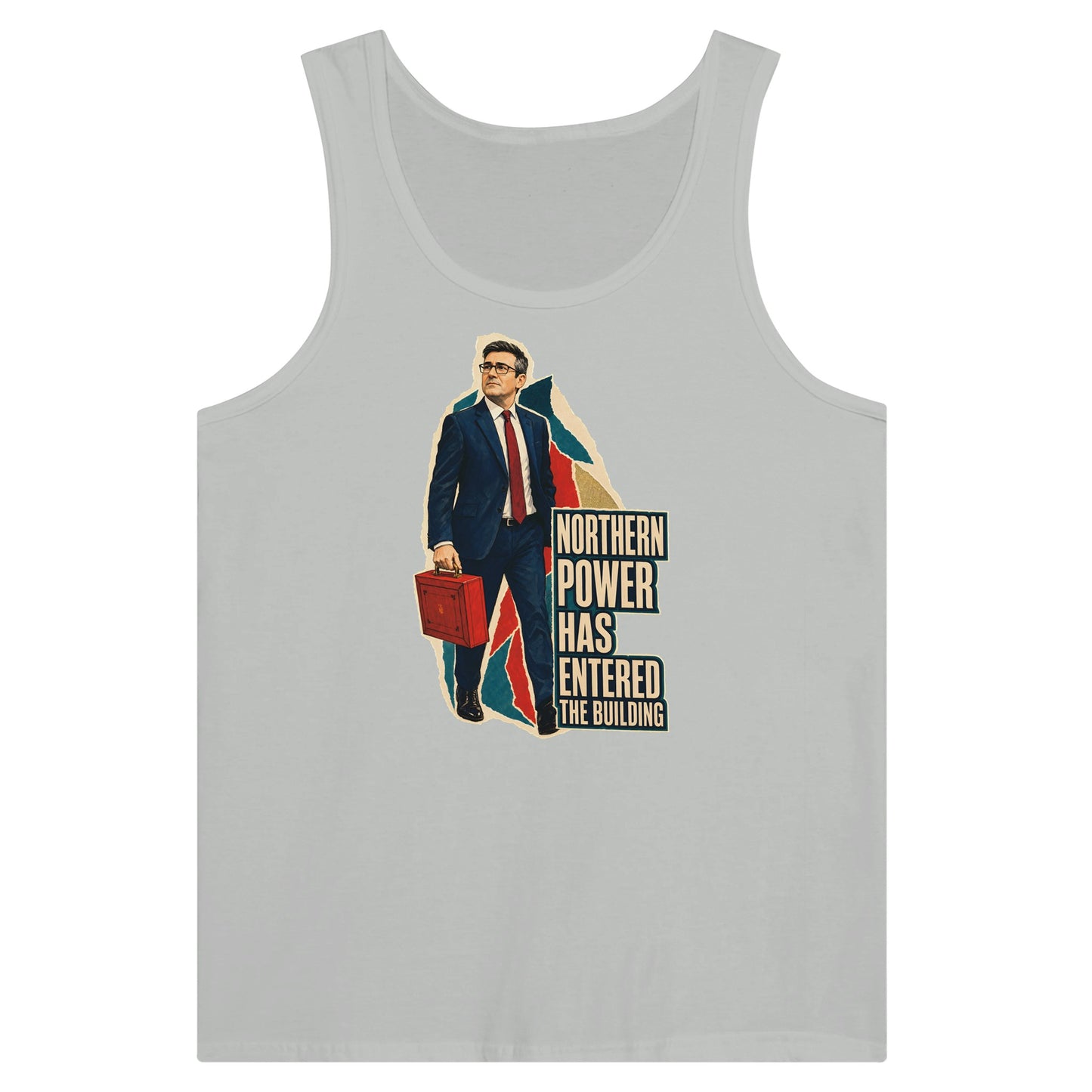 Northern Power Has Entered the Building Tote Bag Premium Unisex Tank Top — product view 5