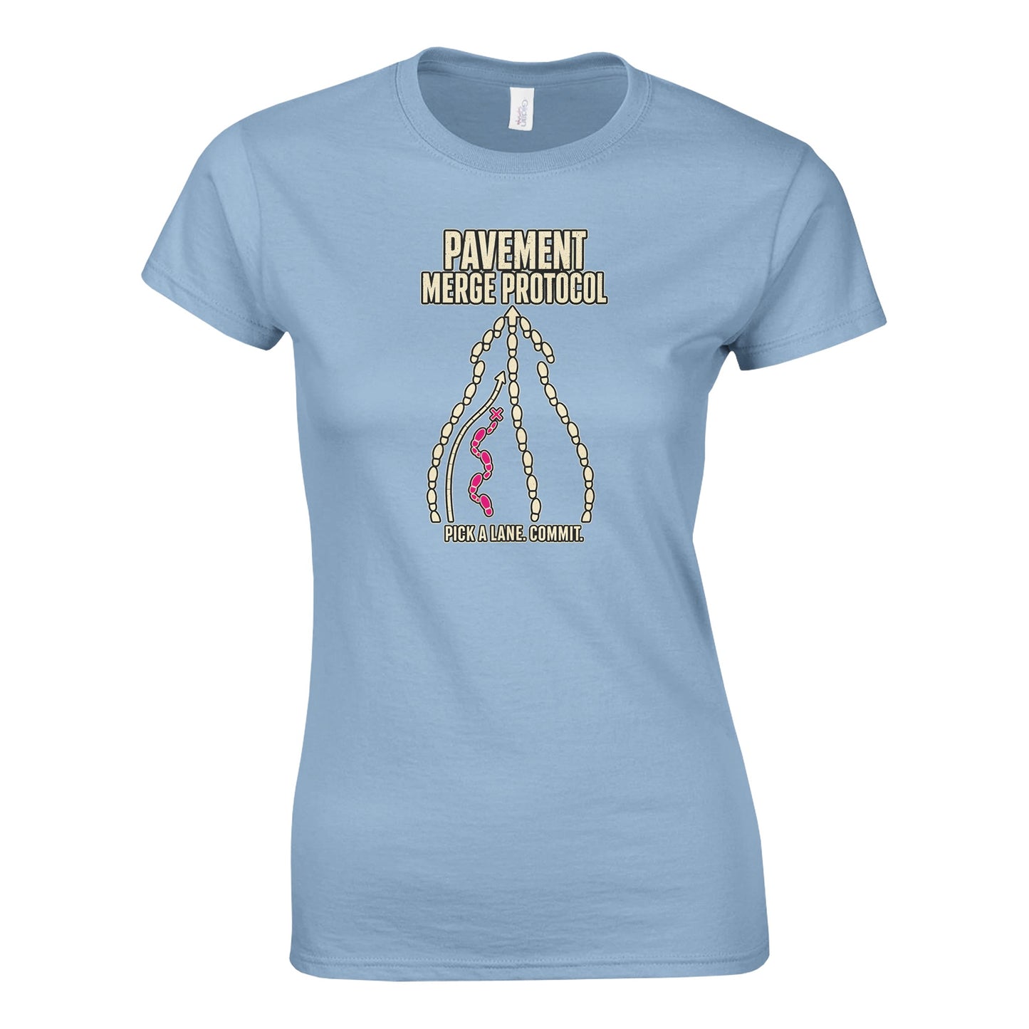 Pavement Merge Protocol — Pick a Lane Women's T-shirt — product view 3