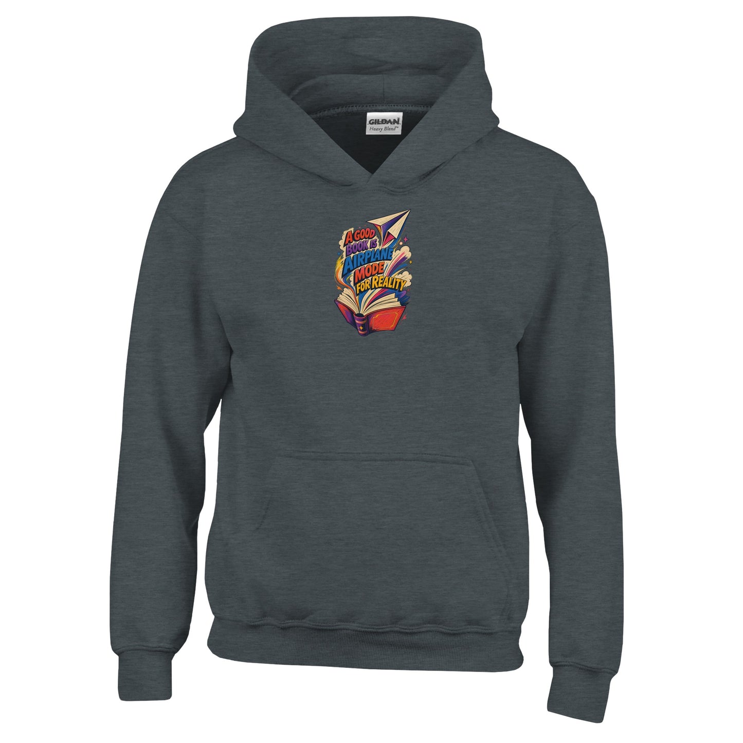 A Good Book Is Airplane Mode for Reality Kids' Hoodie — product view 9