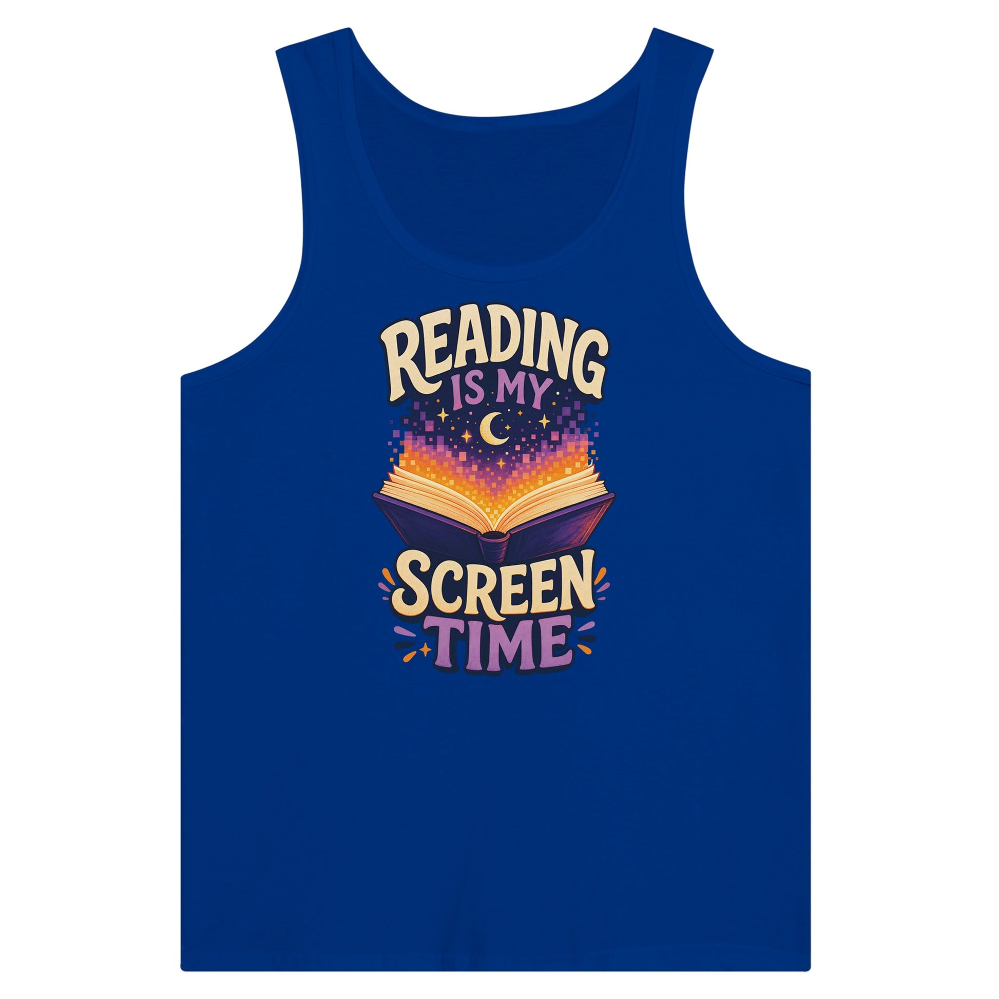Reading Is My Screen Time Book Graphic Premium Unisex Tank Top — product view 3