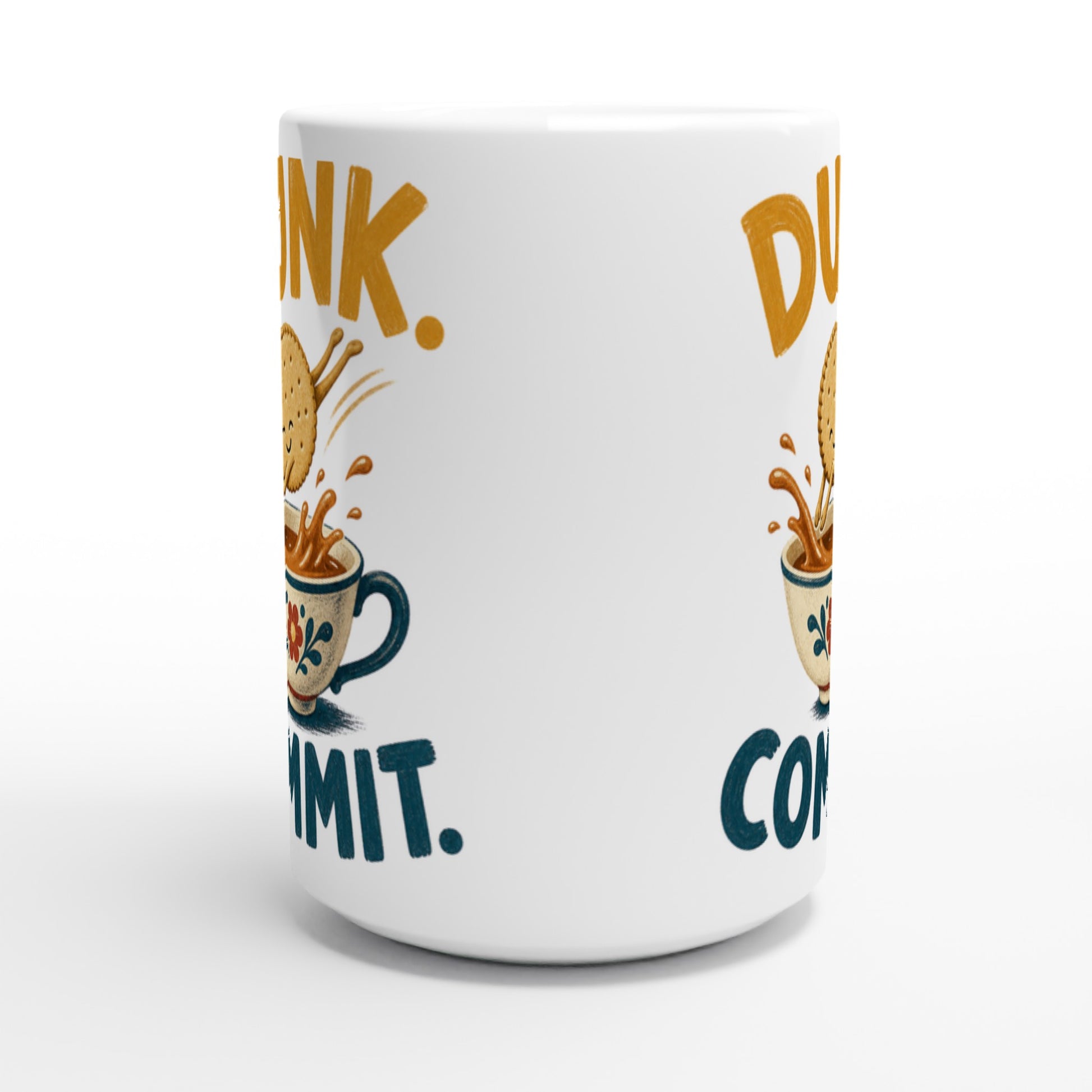 Dunk. Commit. Tea Biscuit Graphic Large Mug — product view 2
