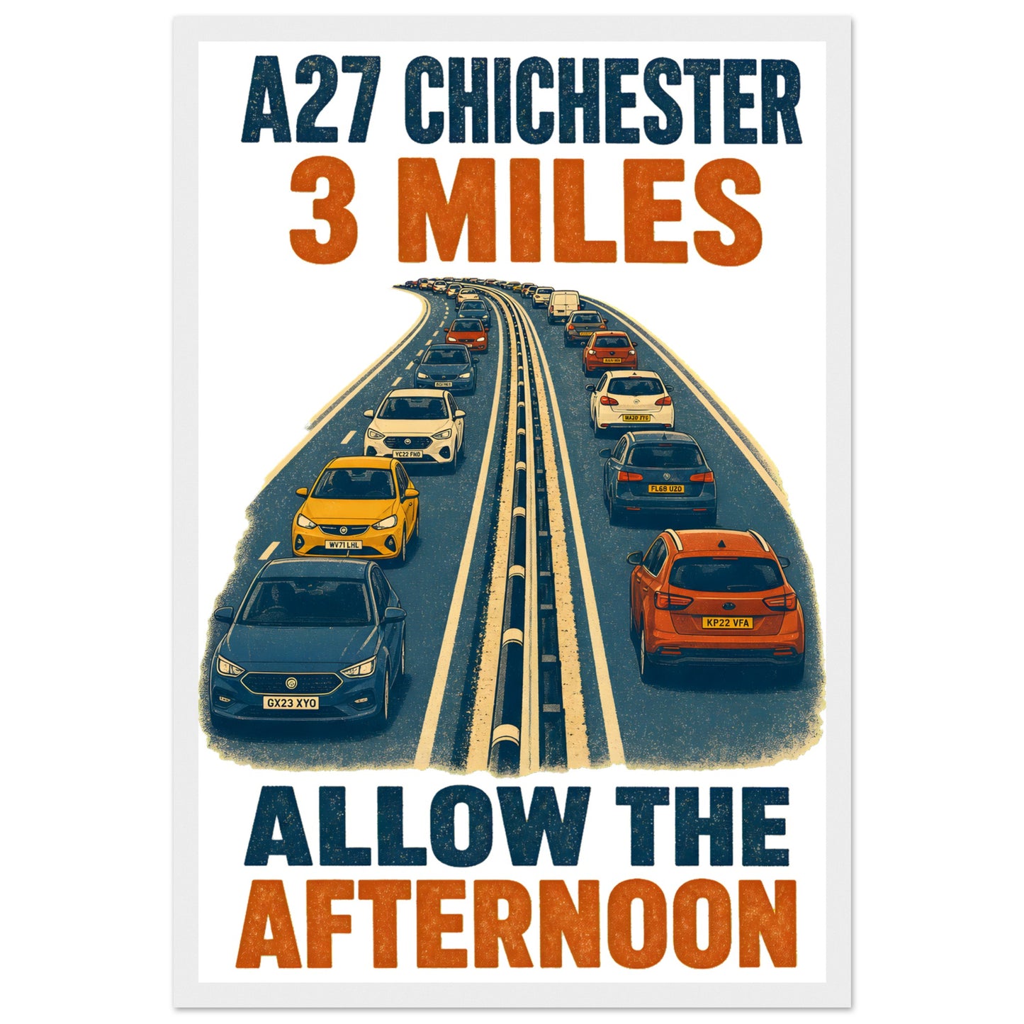 A27 Chichester – 3 Miles, Allow the Afternoon Framed Wall Art — product view 1